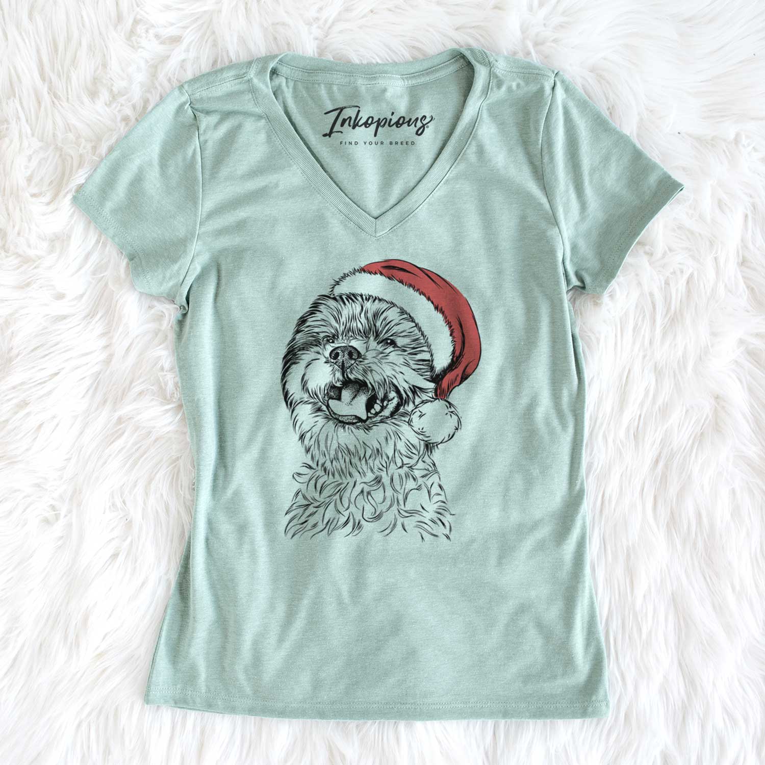 Santa Sugar the Malshi - Women's V-neck Shirt