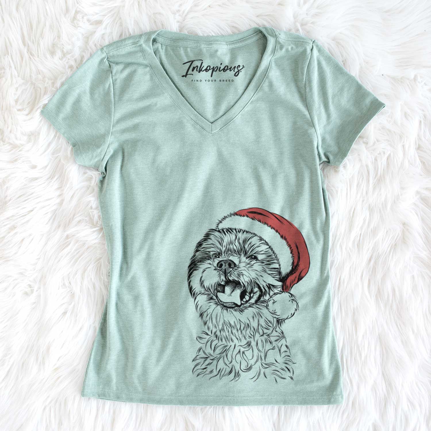 Santa Sugar the Malshi - Women's V-neck Shirt