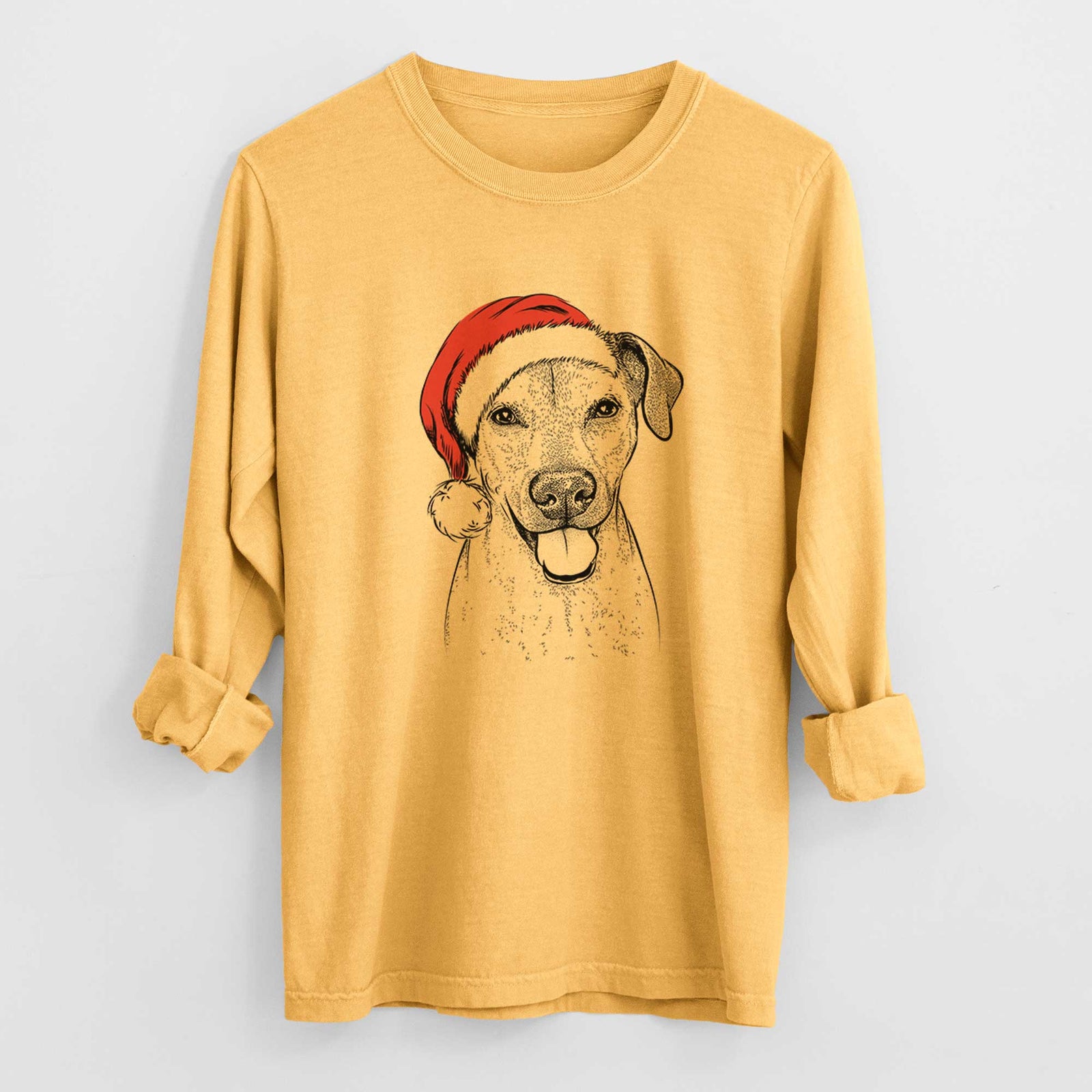 Santa Sugar the American Staffordshire Mix - Heavyweight 100% Cotton Long Sleeve