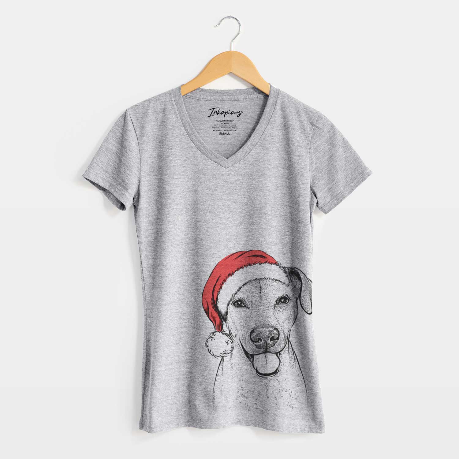 Santa Sugar the American Staffordshire Mix - Women's V-neck Shirt