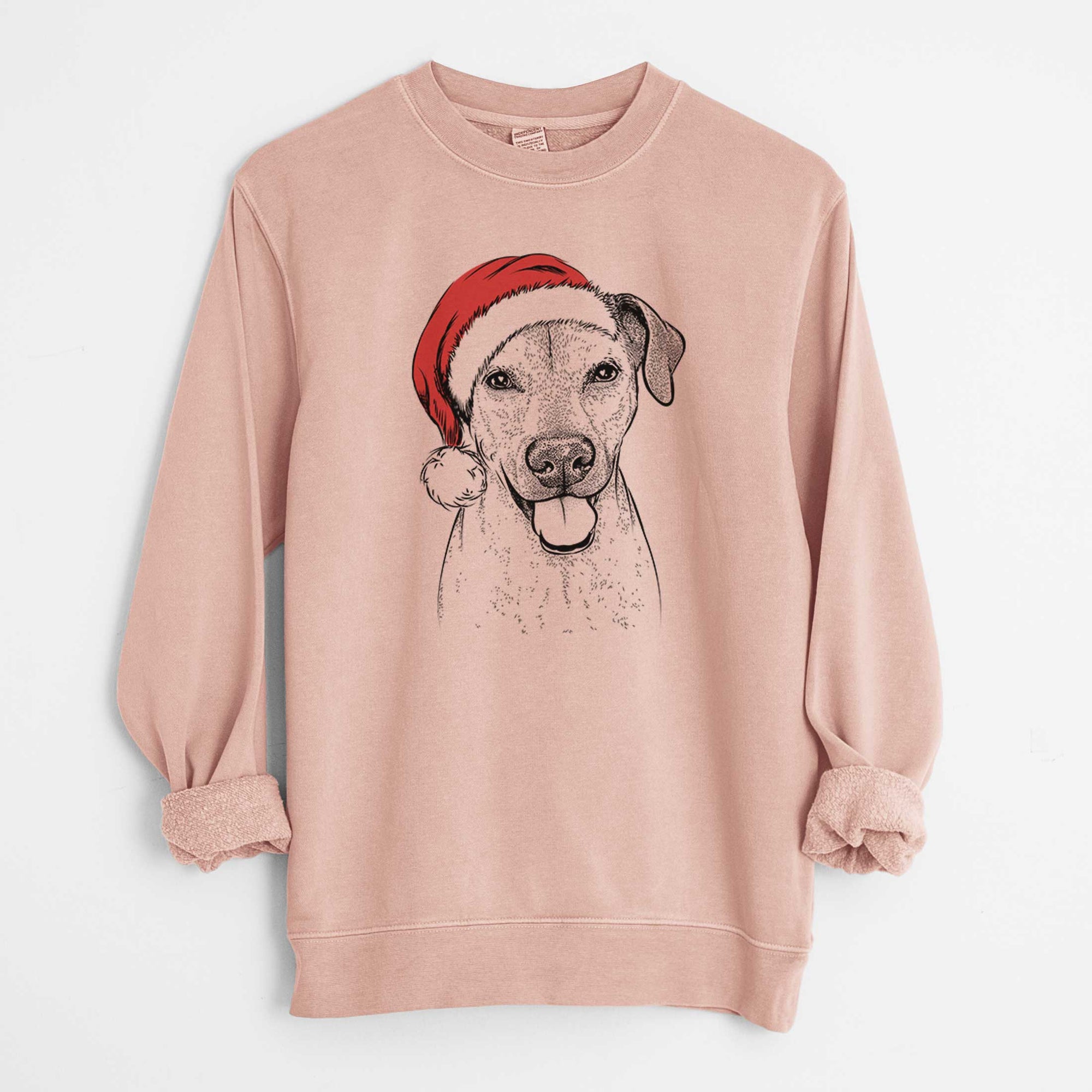 Santa Sugar the American Staffordshire Mix - Unisex Pigment Dyed Crew Sweatshirt