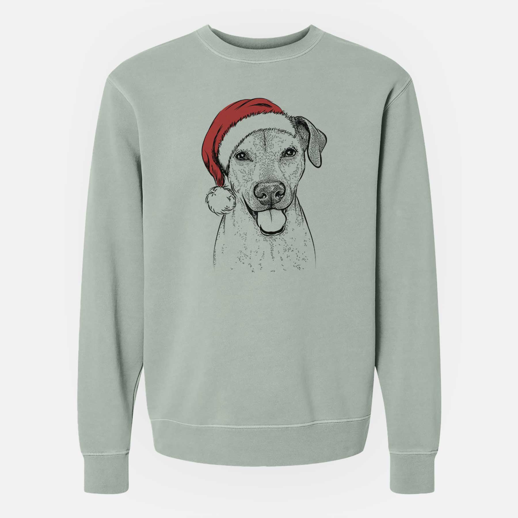 Santa Sugar the American Staffordshire Mix - Unisex Pigment Dyed Crew Sweatshirt