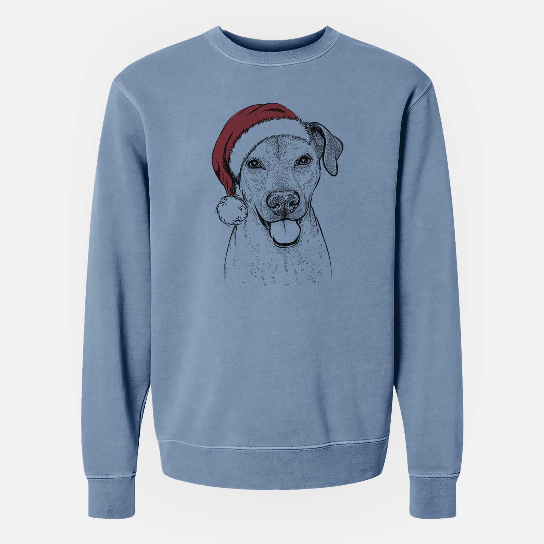 Santa Sugar the American Staffordshire Mix - Unisex Pigment Dyed Crew Sweatshirt