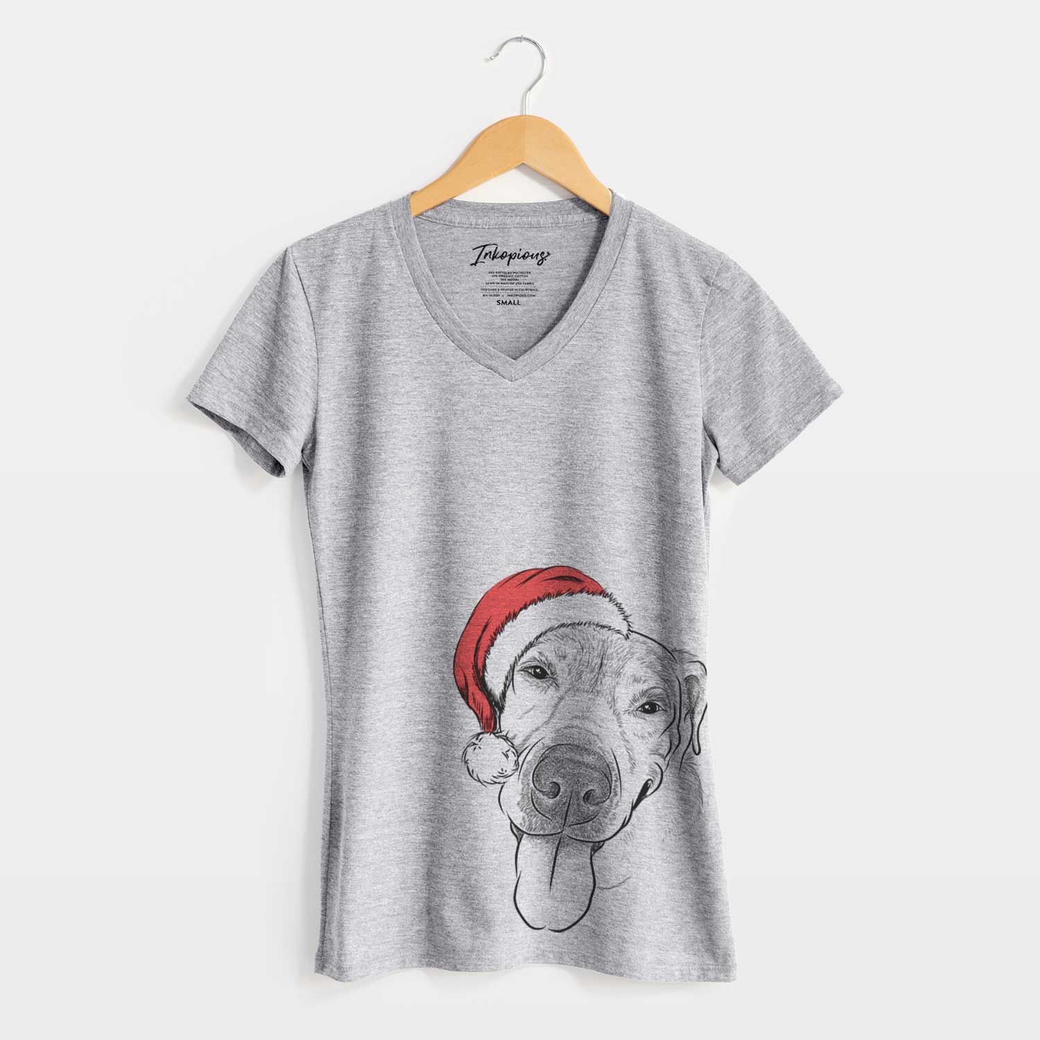 Santa Sugar the Staffordshire Terrier Mix - Women's V-neck Shirt