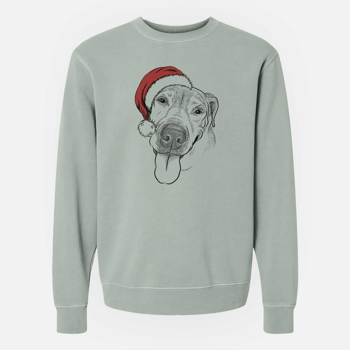 Santa Sugar the Staffordshire Terrier Mix - Unisex Pigment Dyed Crew Sweatshirt
