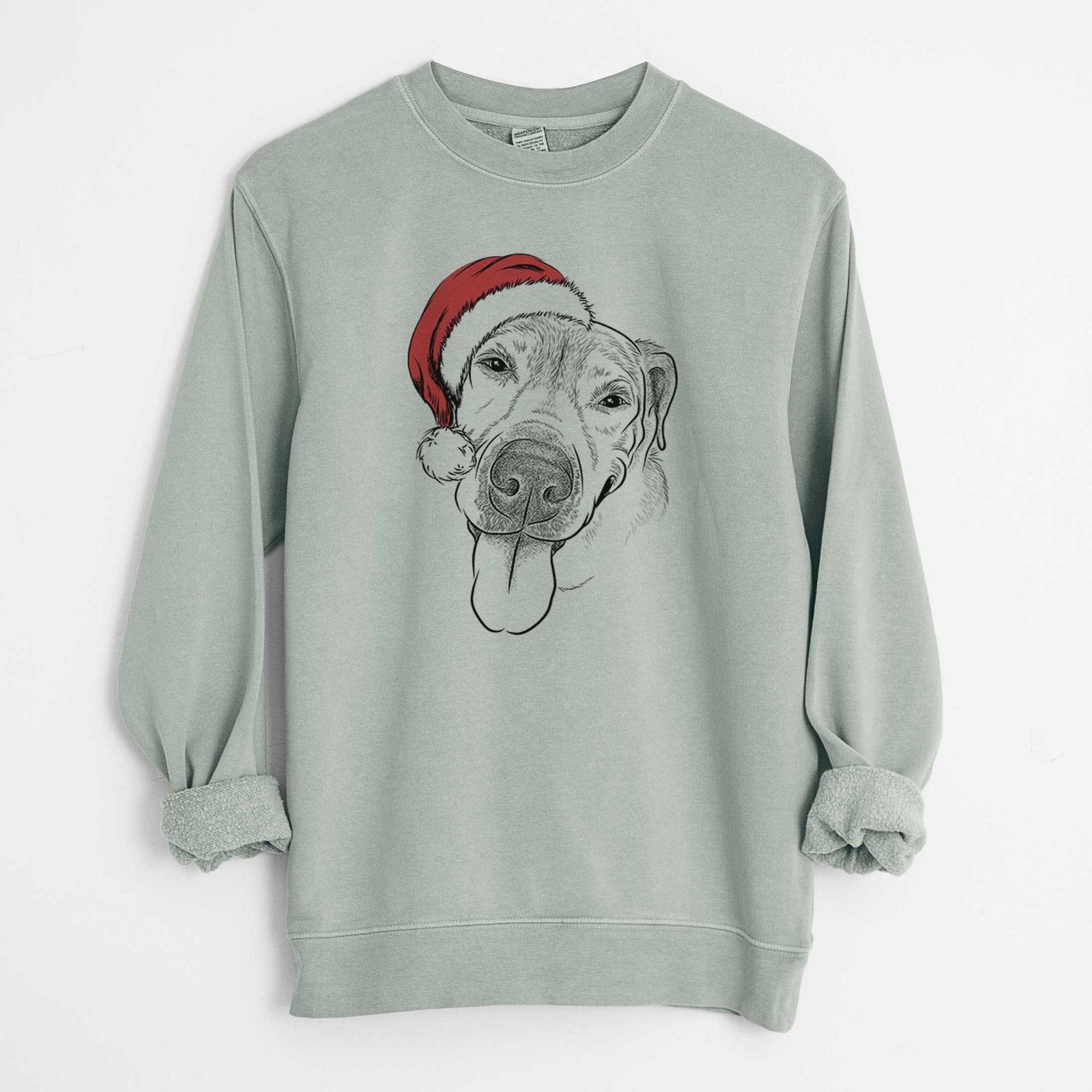 Santa Sugar the Staffordshire Terrier Mix - Unisex Pigment Dyed Crew Sweatshirt