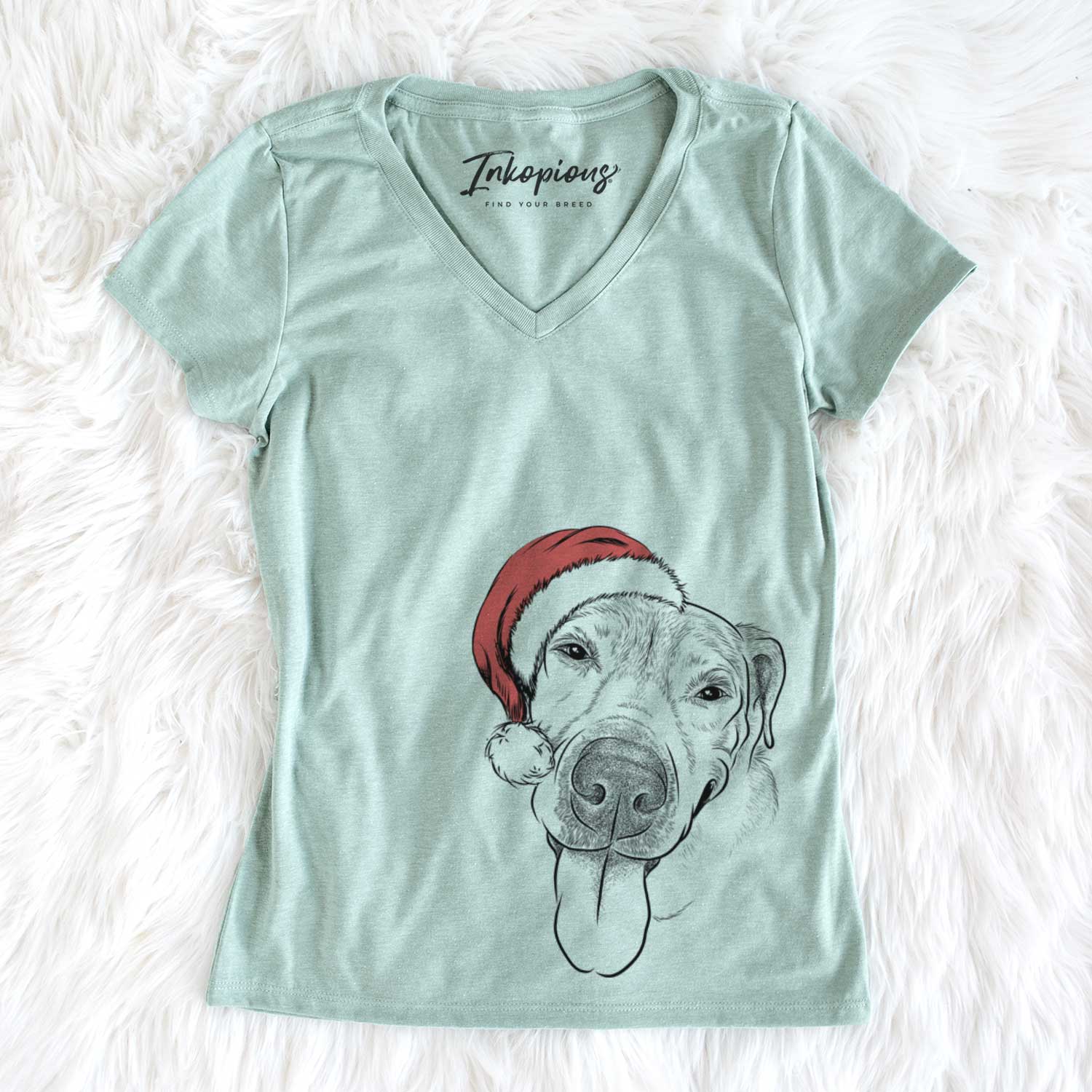 Santa Sugar the Staffordshire Terrier Mix - Women's V-neck Shirt