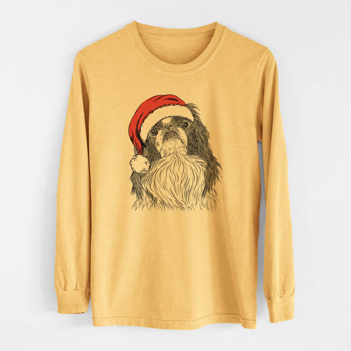 Santa Suki the Japanese Chin - Heavyweight 100% Cotton Long Sleeve
