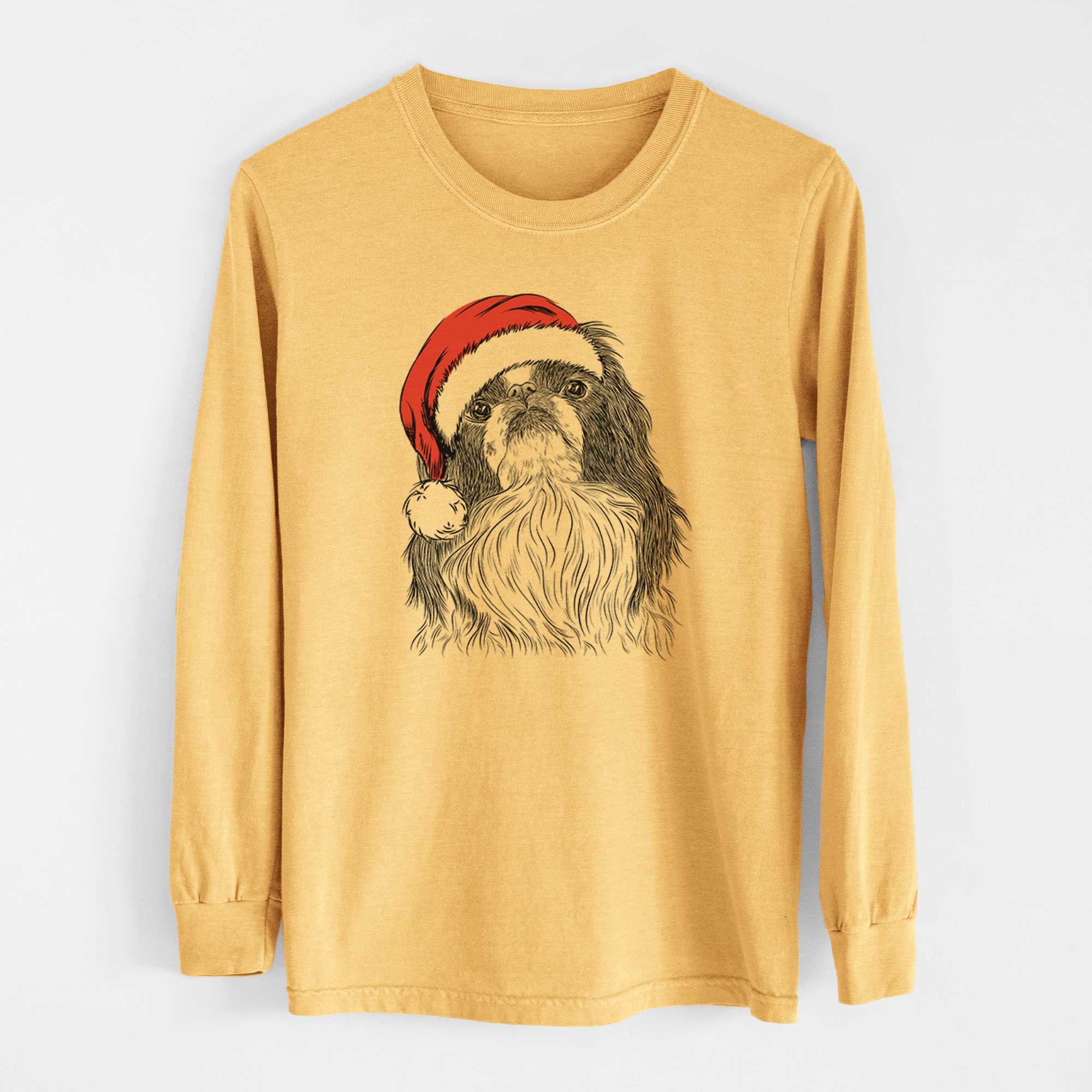 Santa Suki the Japanese Chin - Heavyweight 100% Cotton Long Sleeve