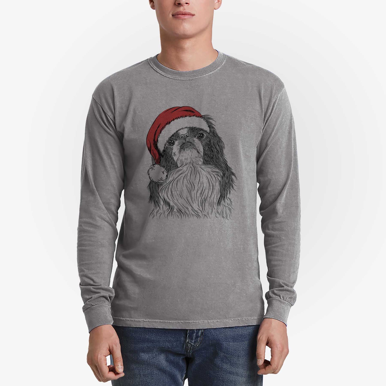 Santa Suki the Japanese Chin - Heavyweight 100% Cotton Long Sleeve