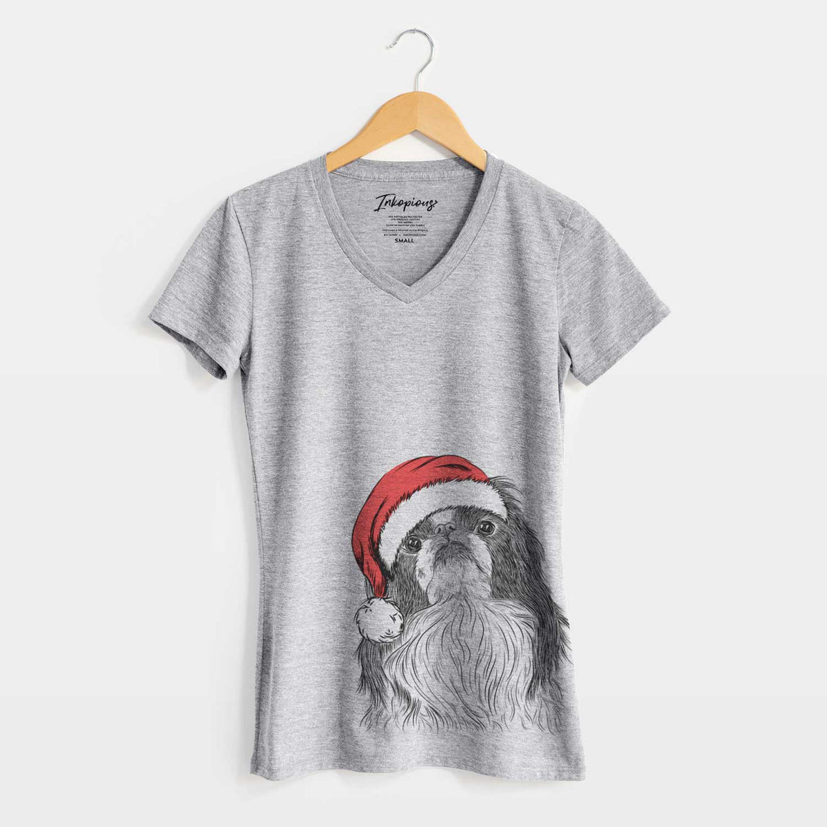 Santa Suki the Japanese Chin - Women's V-neck Shirt