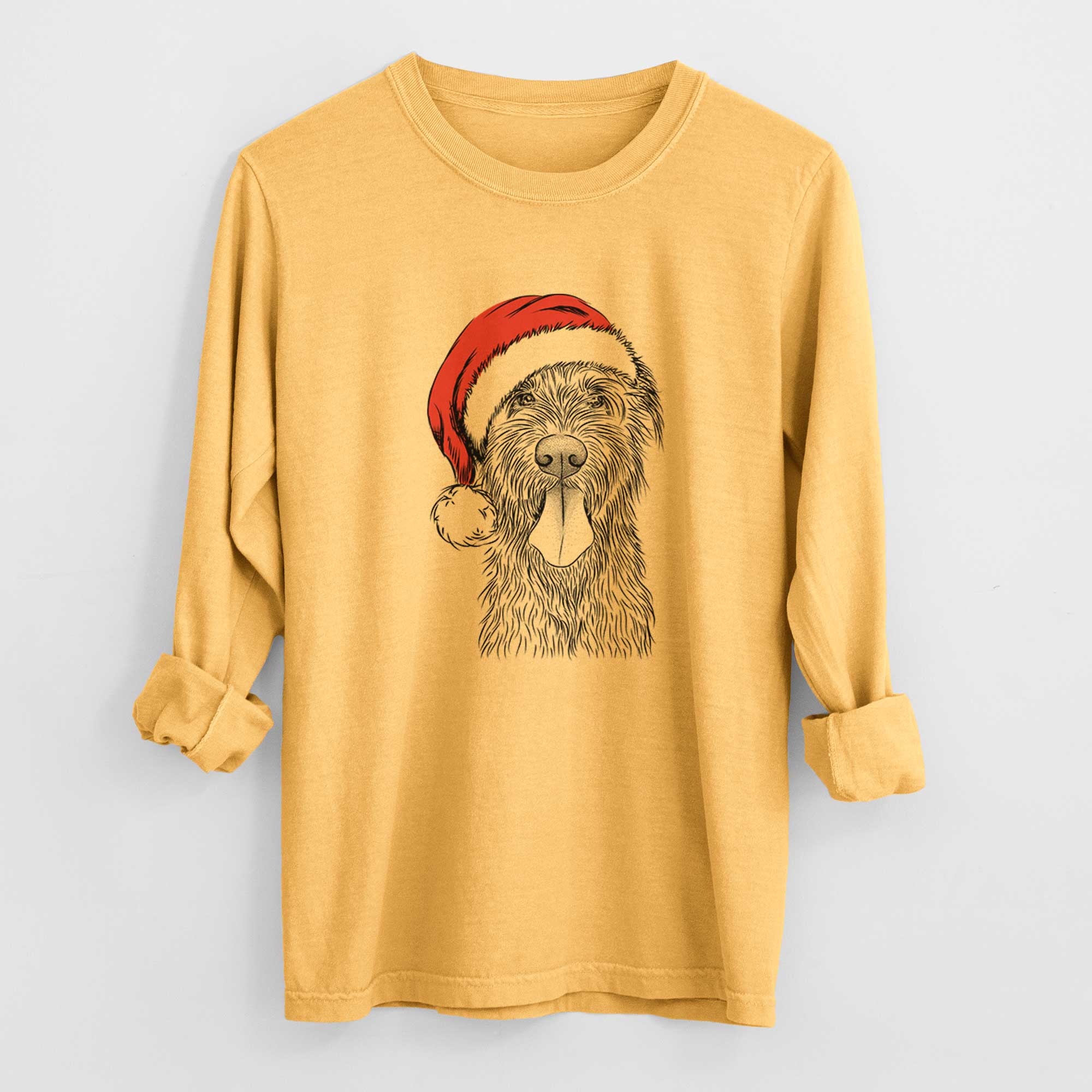 Santa Sullivan the Irish Wolfhound - Heavyweight 100% Cotton Long Sleeve
