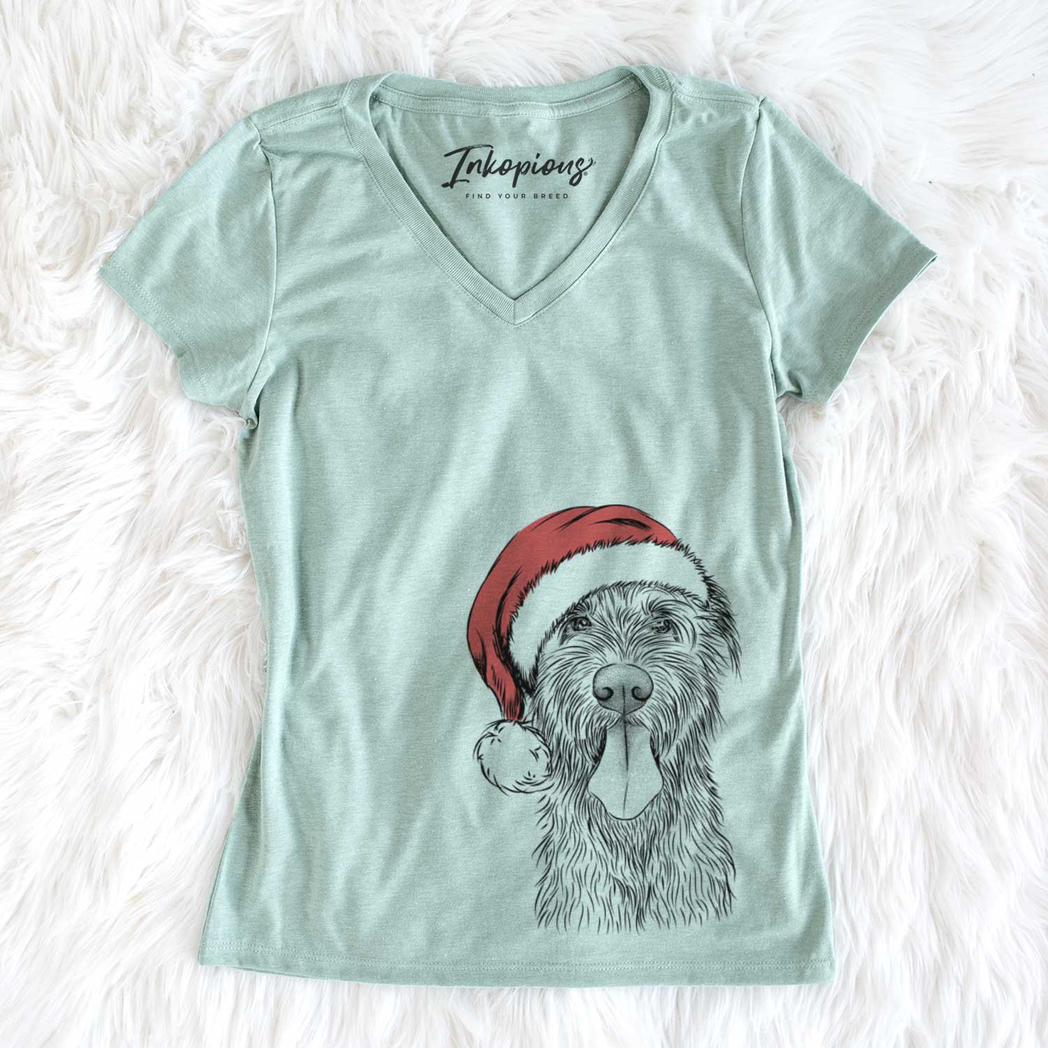 Santa Sullivan the Irish Wolfhound - Women's V-neck Shirt