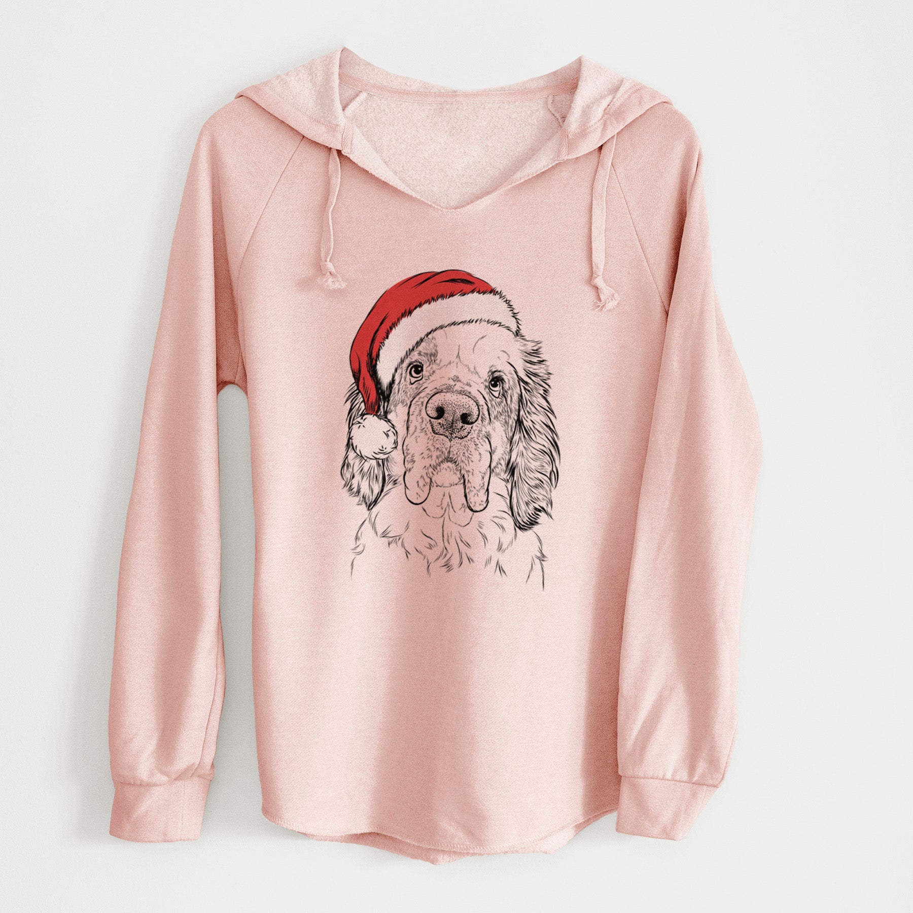Santa Sully the Clumber Spaniel - Cali Wave Hooded Sweatshirt