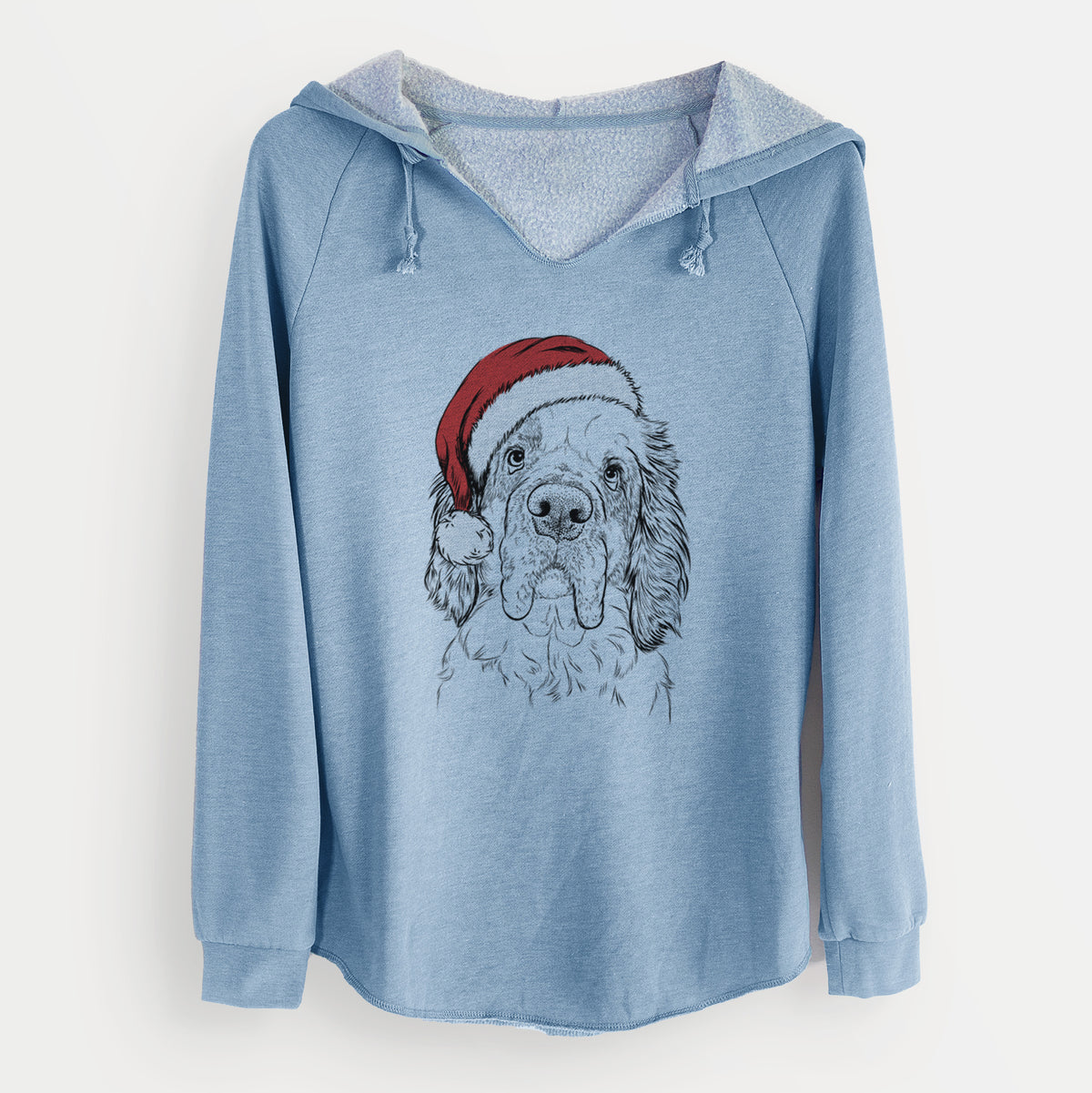 Santa Sully the Clumber Spaniel - Cali Wave Hooded Sweatshirt