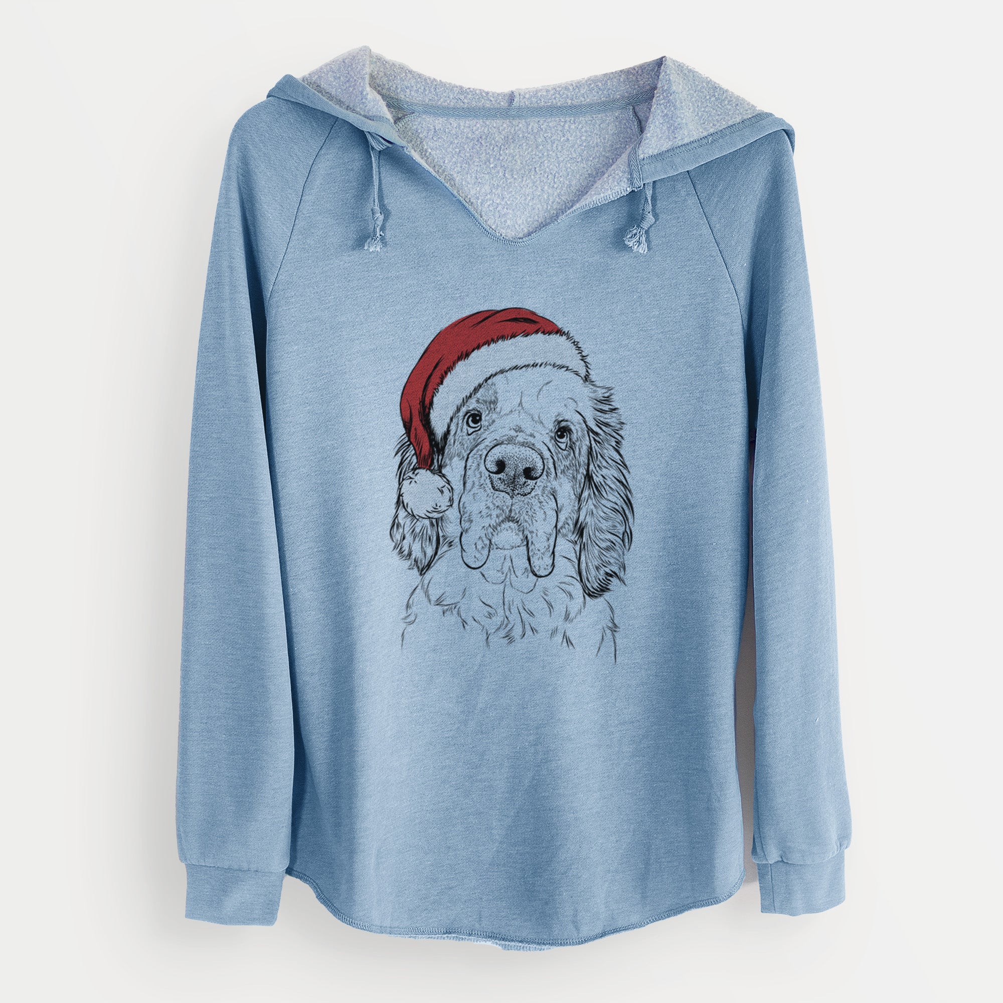 Santa Sully the Clumber Spaniel - Cali Wave Hooded Sweatshirt