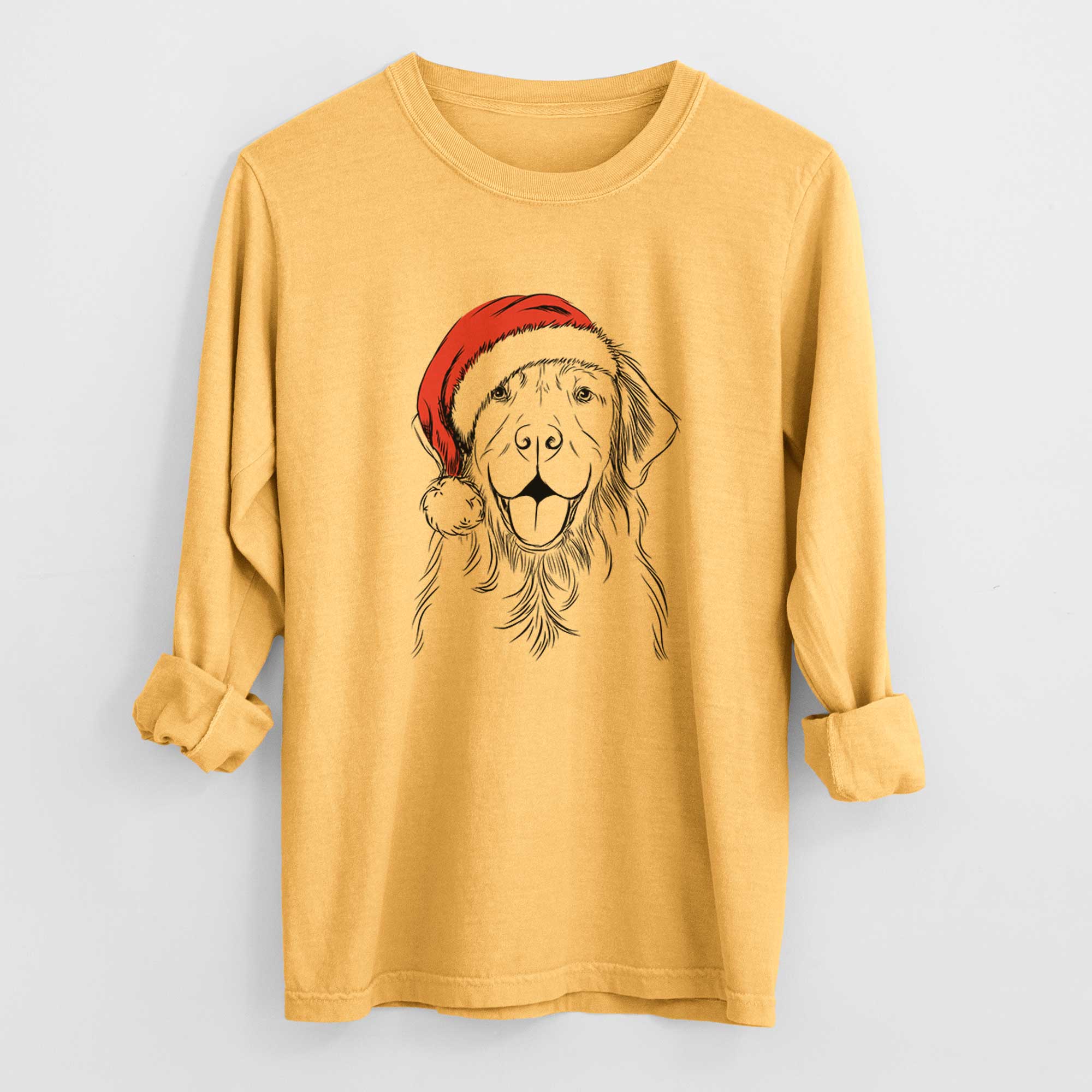 Santa Sunny the Golden Retriever - Heavyweight 100% Cotton Long Sleeve