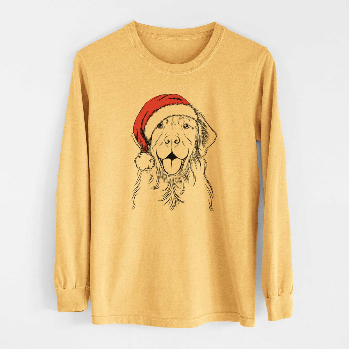 Santa Sunny the Golden Retriever - Heavyweight 100% Cotton Long Sleeve