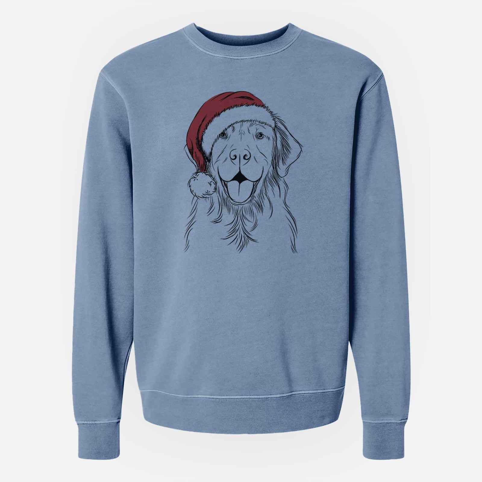 Santa Sunny the Golden Retriever - Unisex Pigment Dyed Crew Sweatshirt