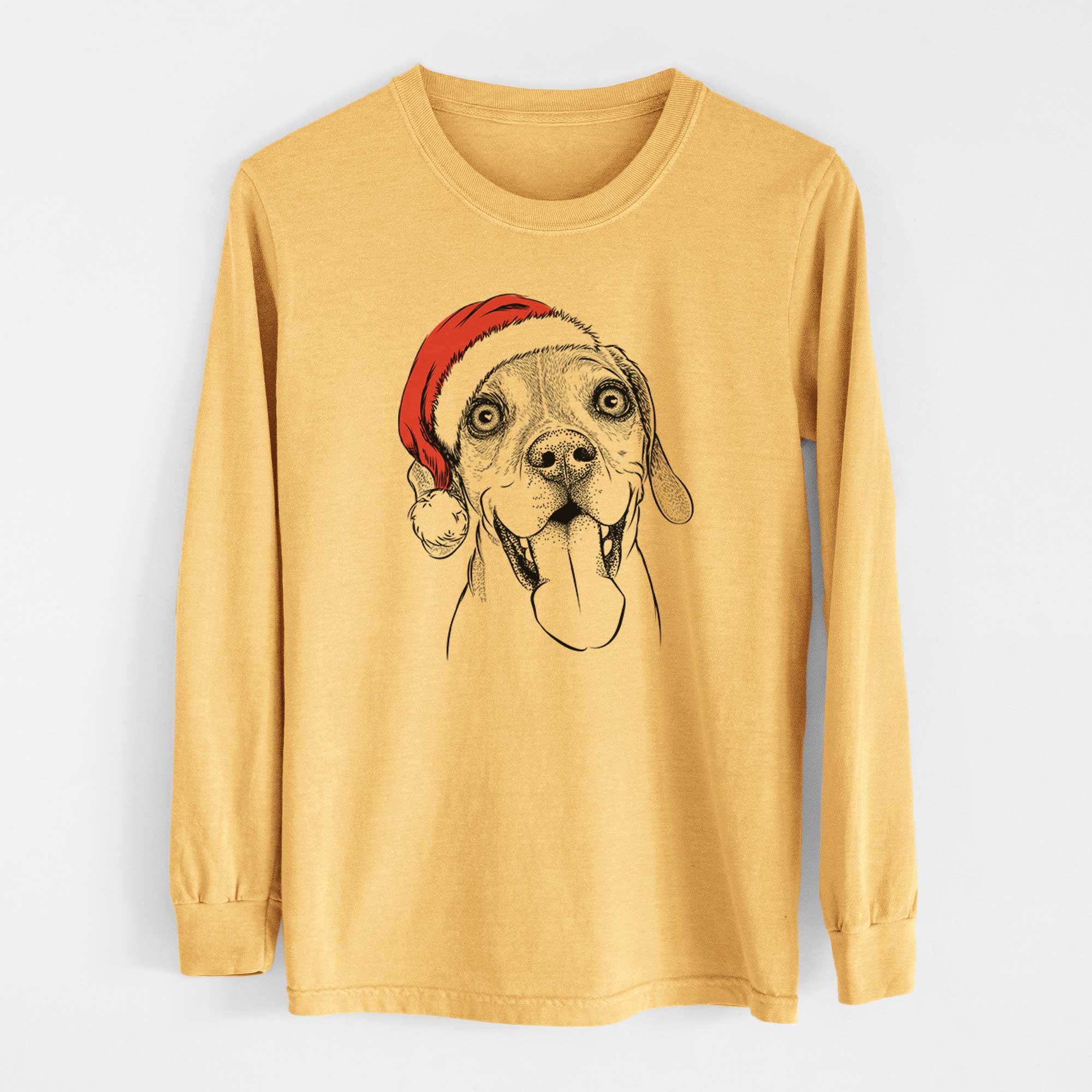 Santa Sunny the Beagle - Heavyweight 100% Cotton Long Sleeve