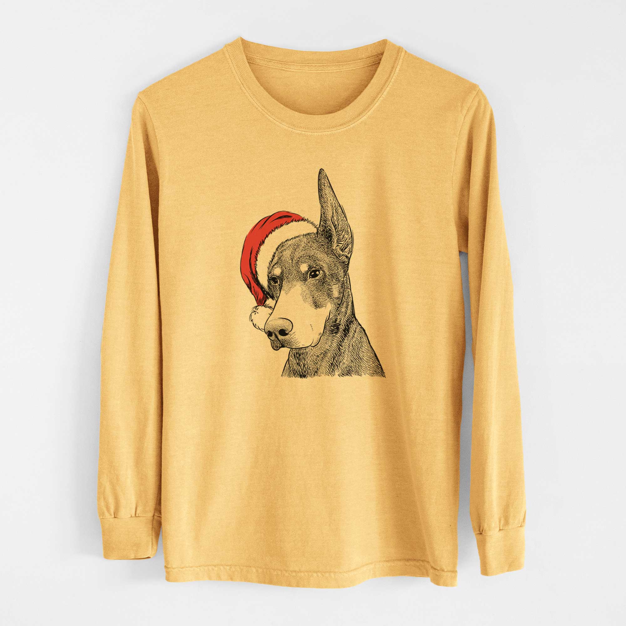 Santa Sunny the Doberman Pinscher - Heavyweight 100% Cotton Long Sleeve