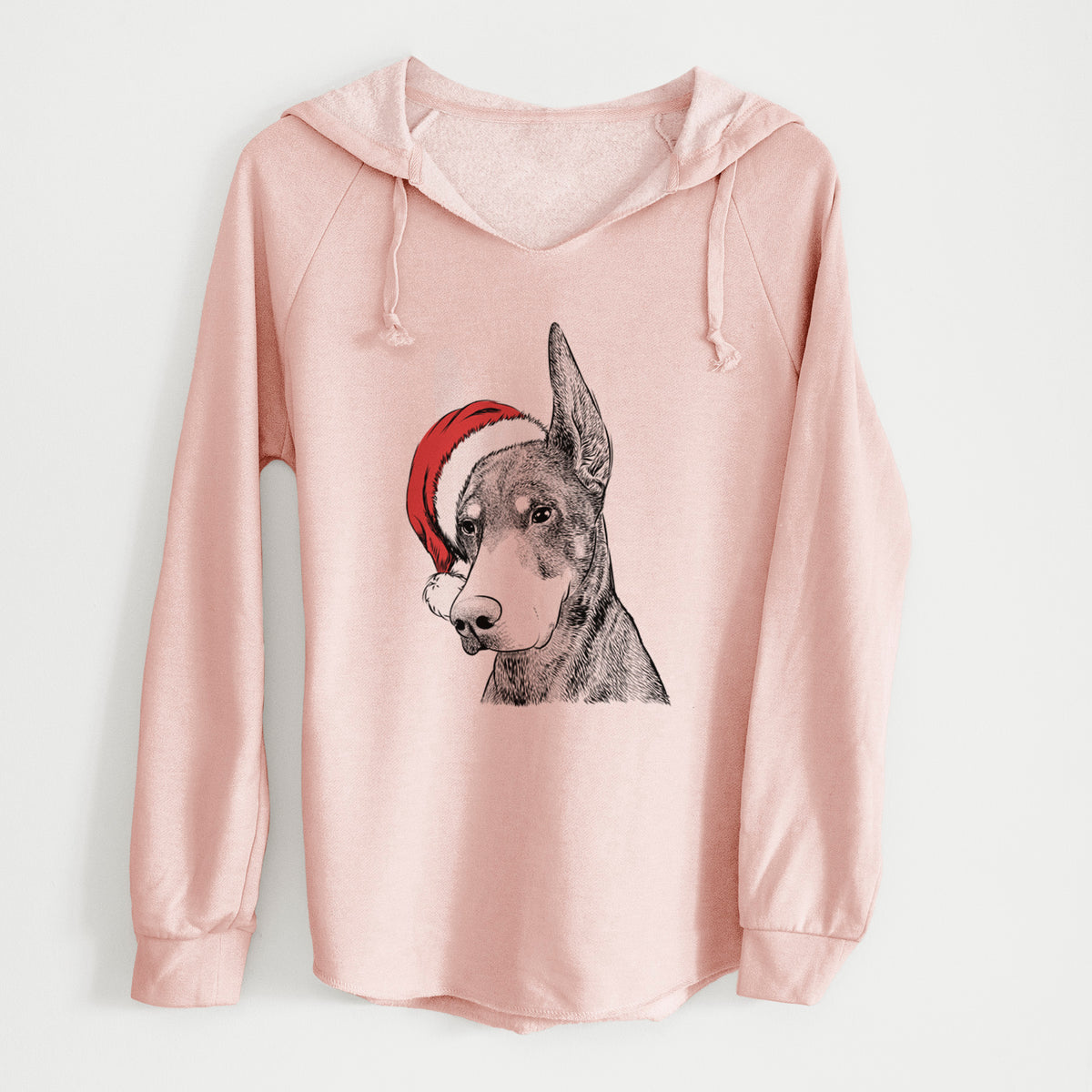 Santa Sunny the Doberman Pinscher - Cali Wave Hooded Sweatshirt