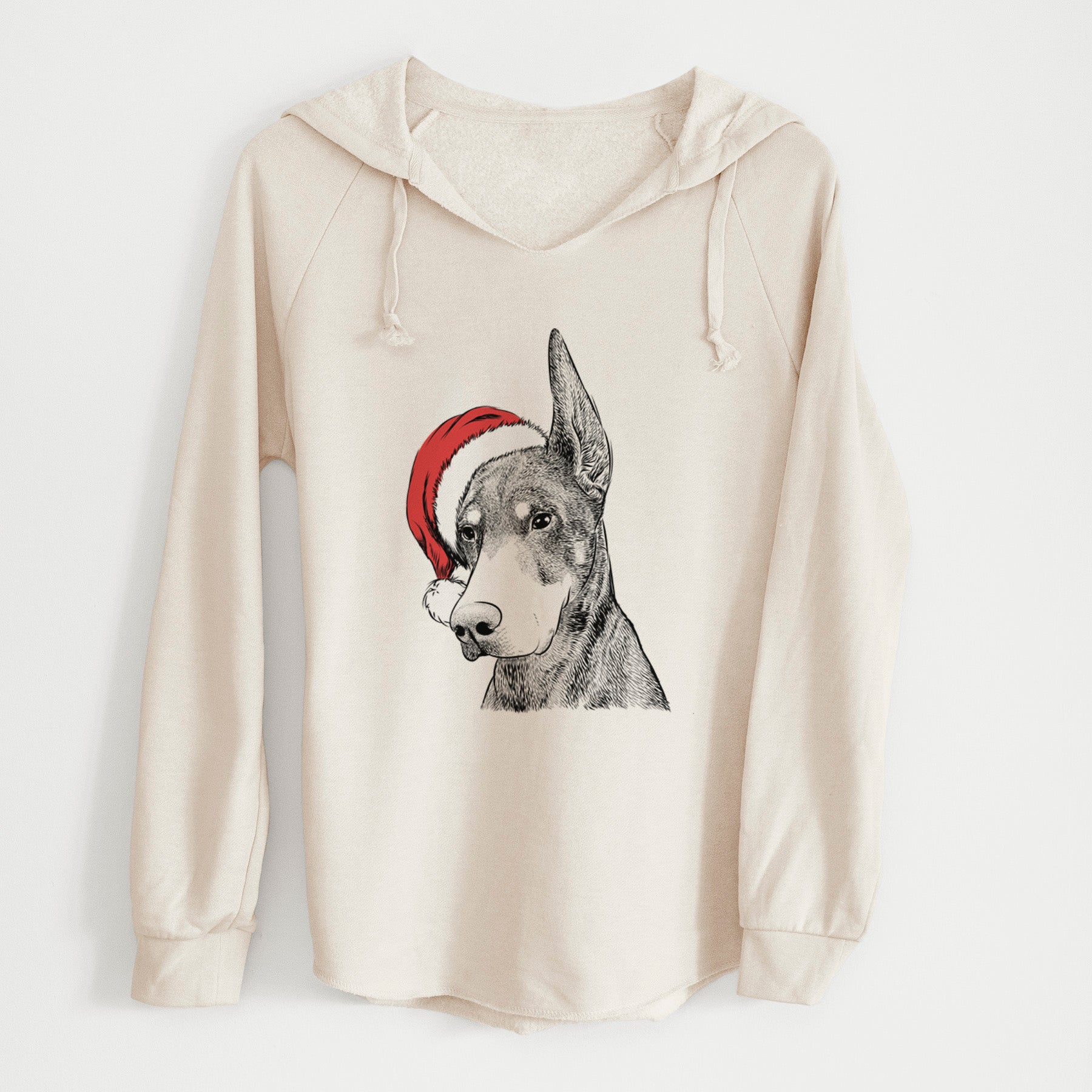 Santa Sunny the Doberman Pinscher - Cali Wave Hooded Sweatshirt