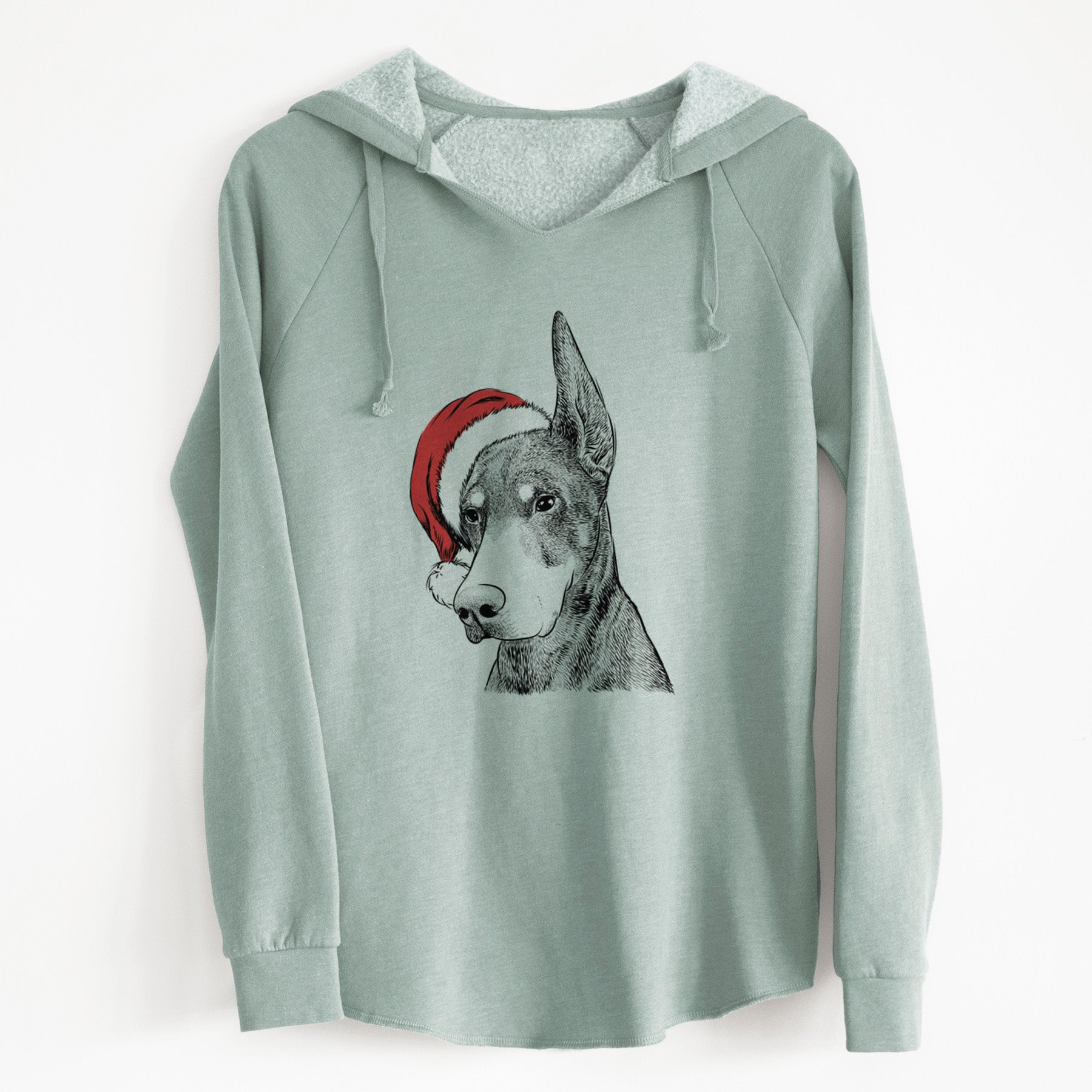 Santa Sunny the Doberman Pinscher - Cali Wave Hooded Sweatshirt