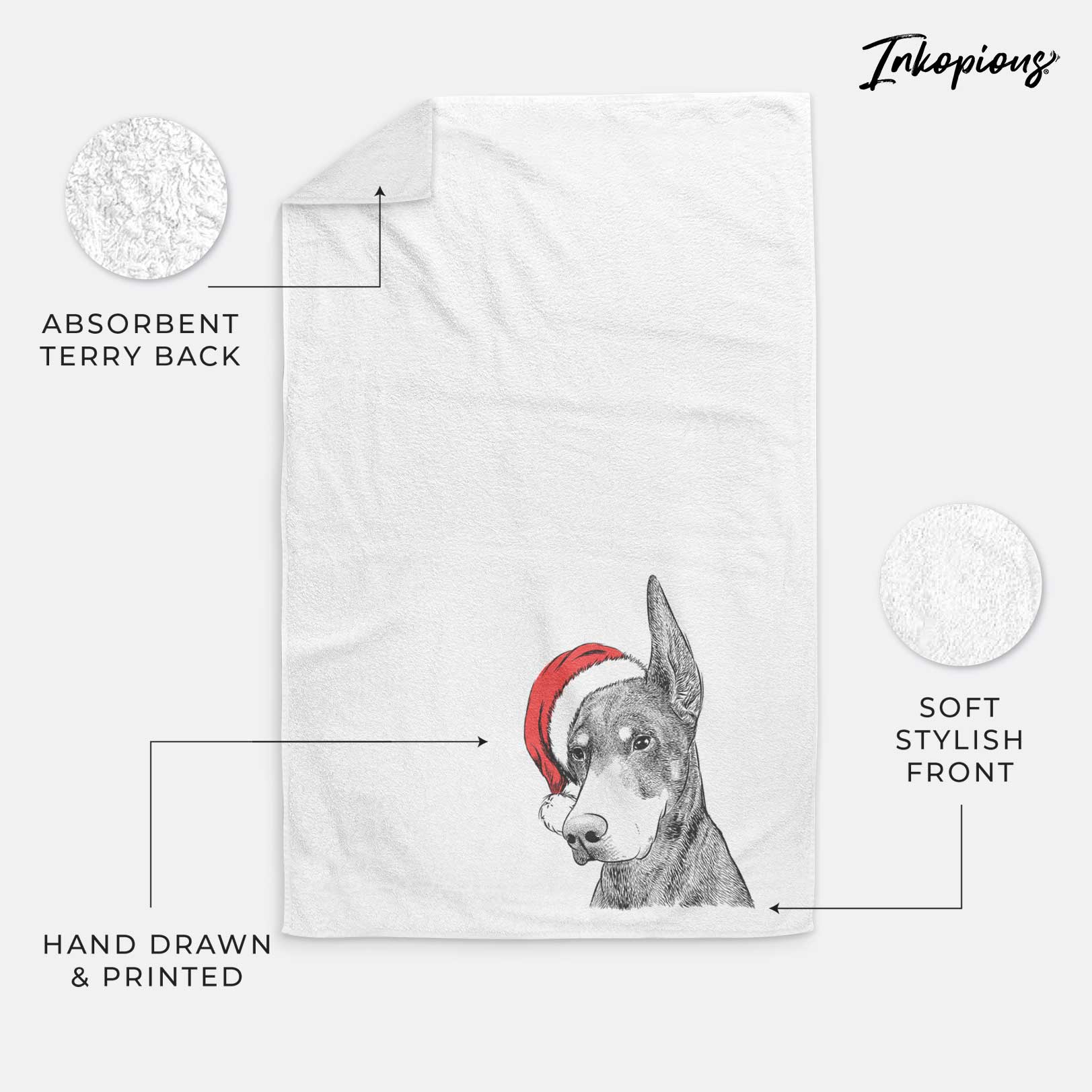 Sunny the Doberman Pinscher Decorative Hand Towel