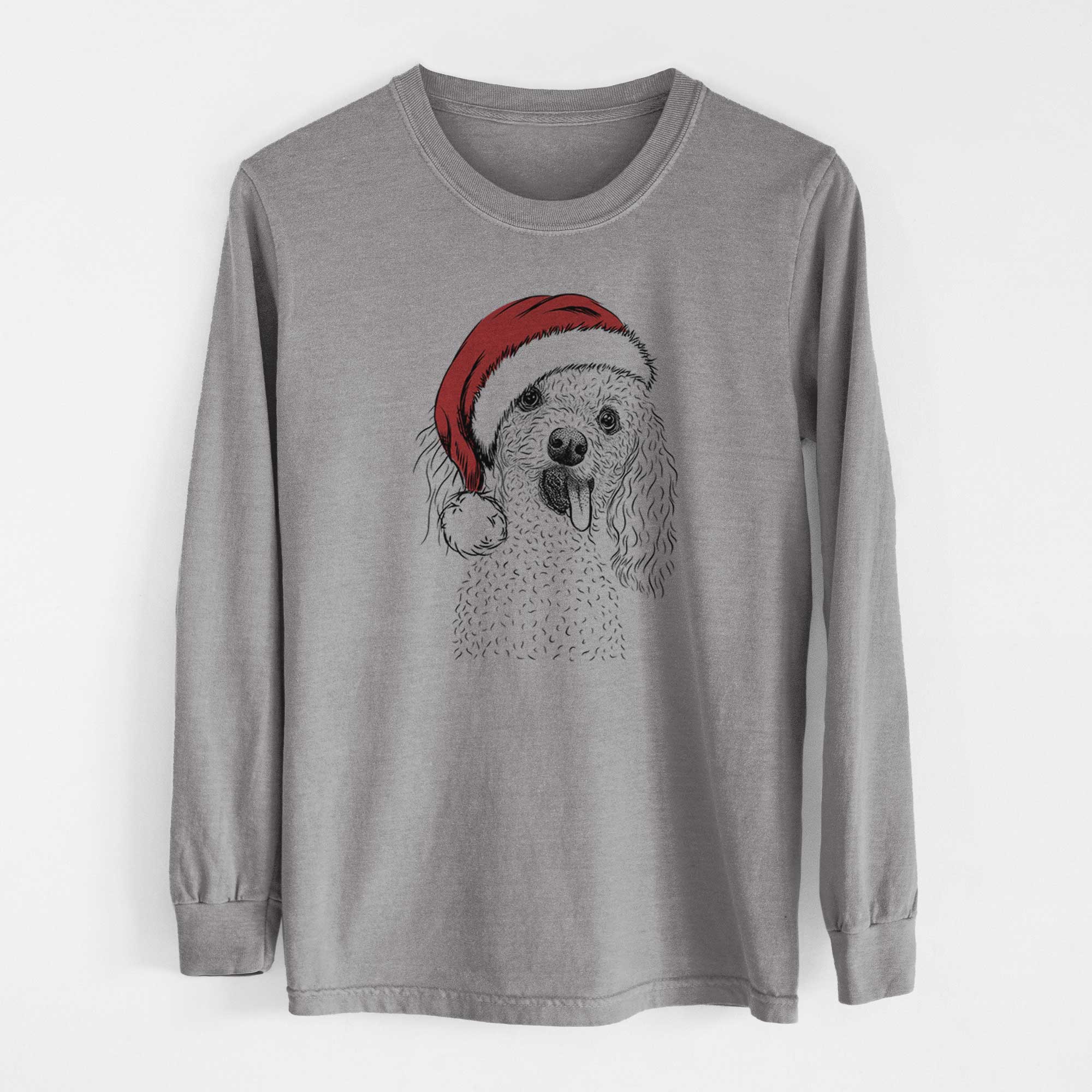 Santa Super Joey the Toy Poodle - Heavyweight 100% Cotton Long Sleeve