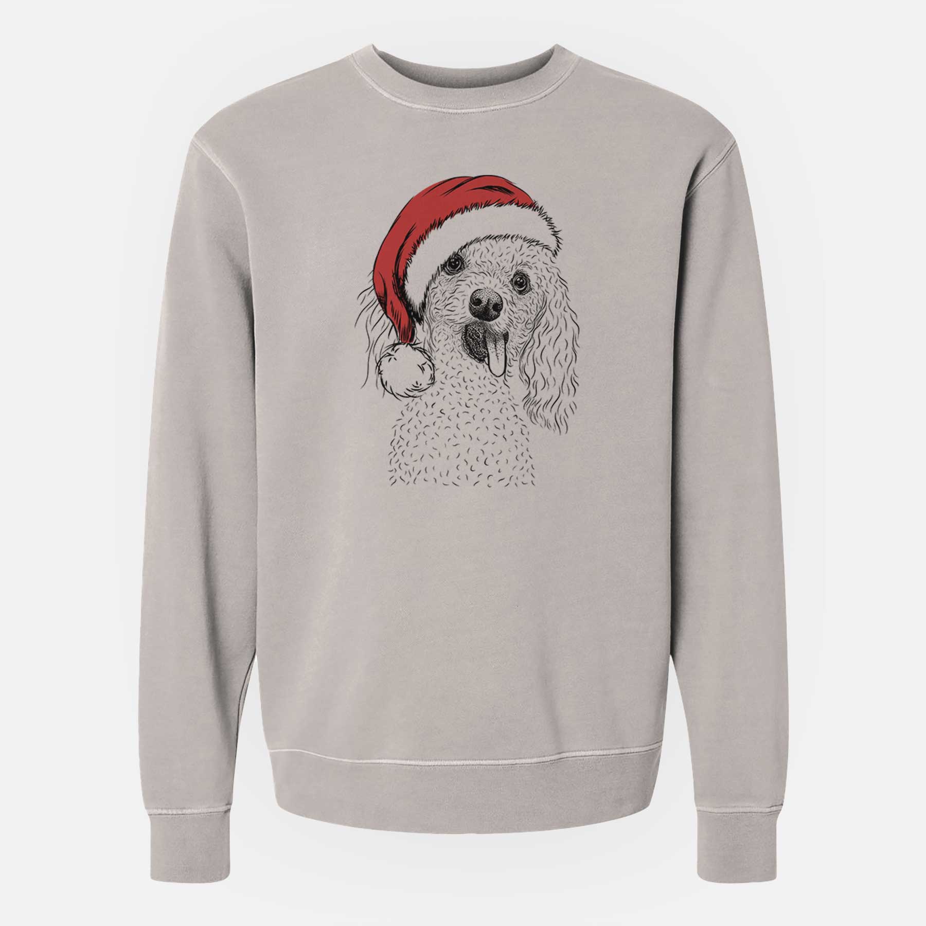 Santa Super Joey the Toy Poodle - Unisex Pigment Dyed Crew Sweatshirt