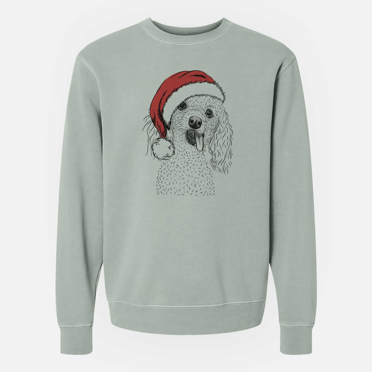 Santa Super Joey the Toy Poodle - Unisex Pigment Dyed Crew Sweatshirt