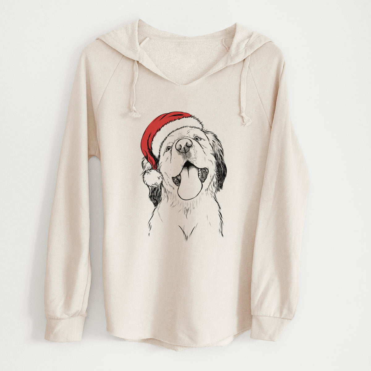 Santa Sven the Double Merle Spaniel Aussie Mix - Cali Wave Hooded Sweatshirt