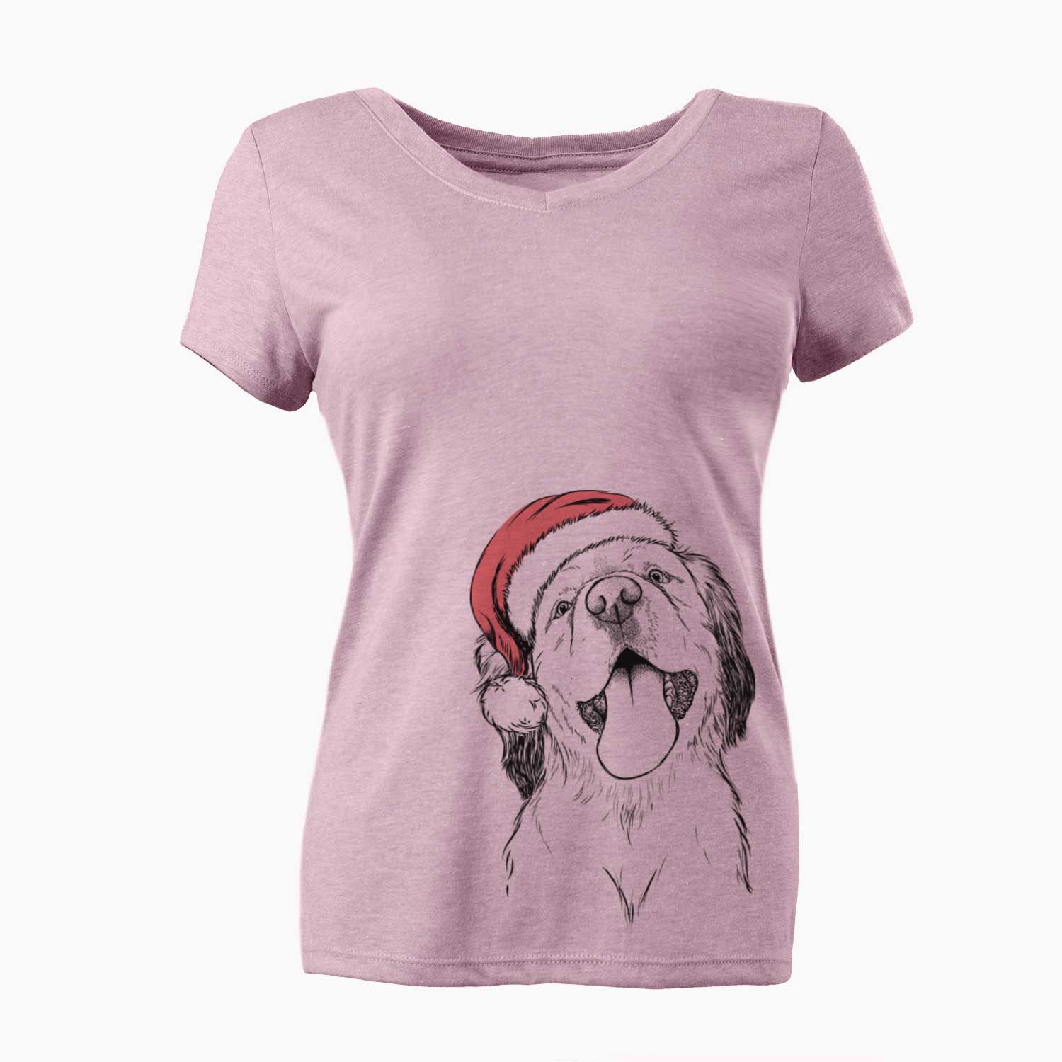 Santa Sven the Double Merle Spaniel Aussie Mix - Women's V-neck Shirt