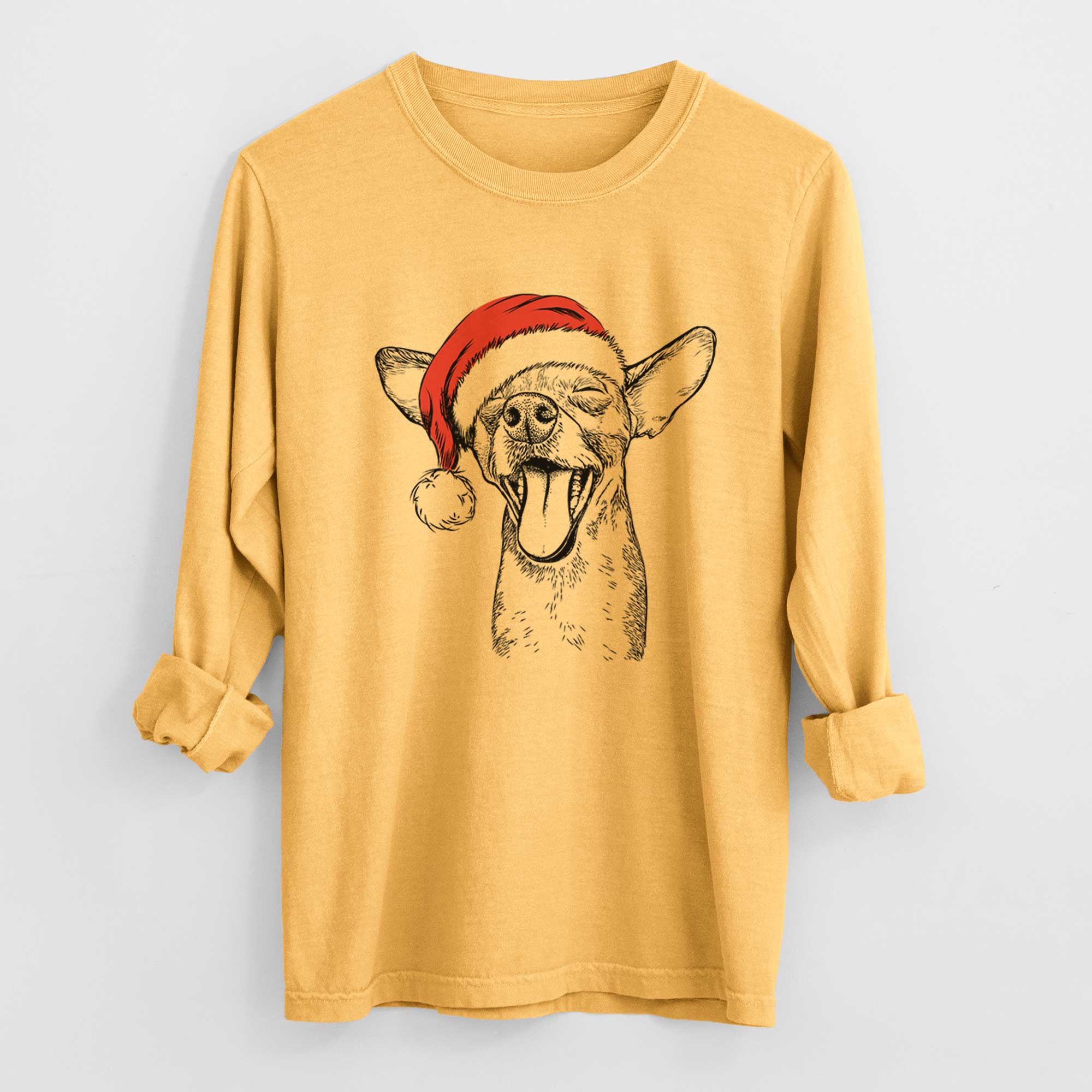 Santa SweetBailey the Chihuahua Mix - Heavyweight 100% Cotton Long Sleeve