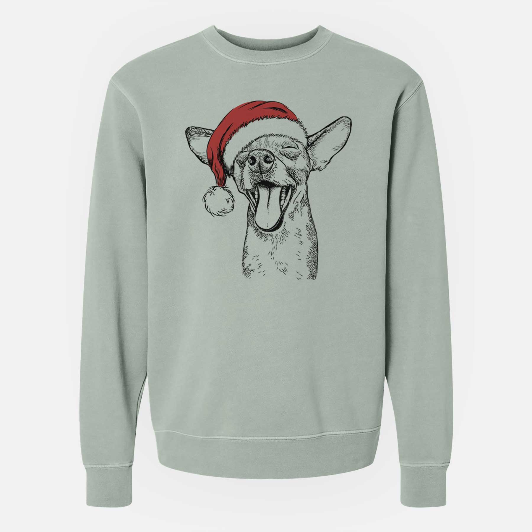 Santa SweetBailey the Chihuahua Mix - Unisex Pigment Dyed Crew Sweatshirt