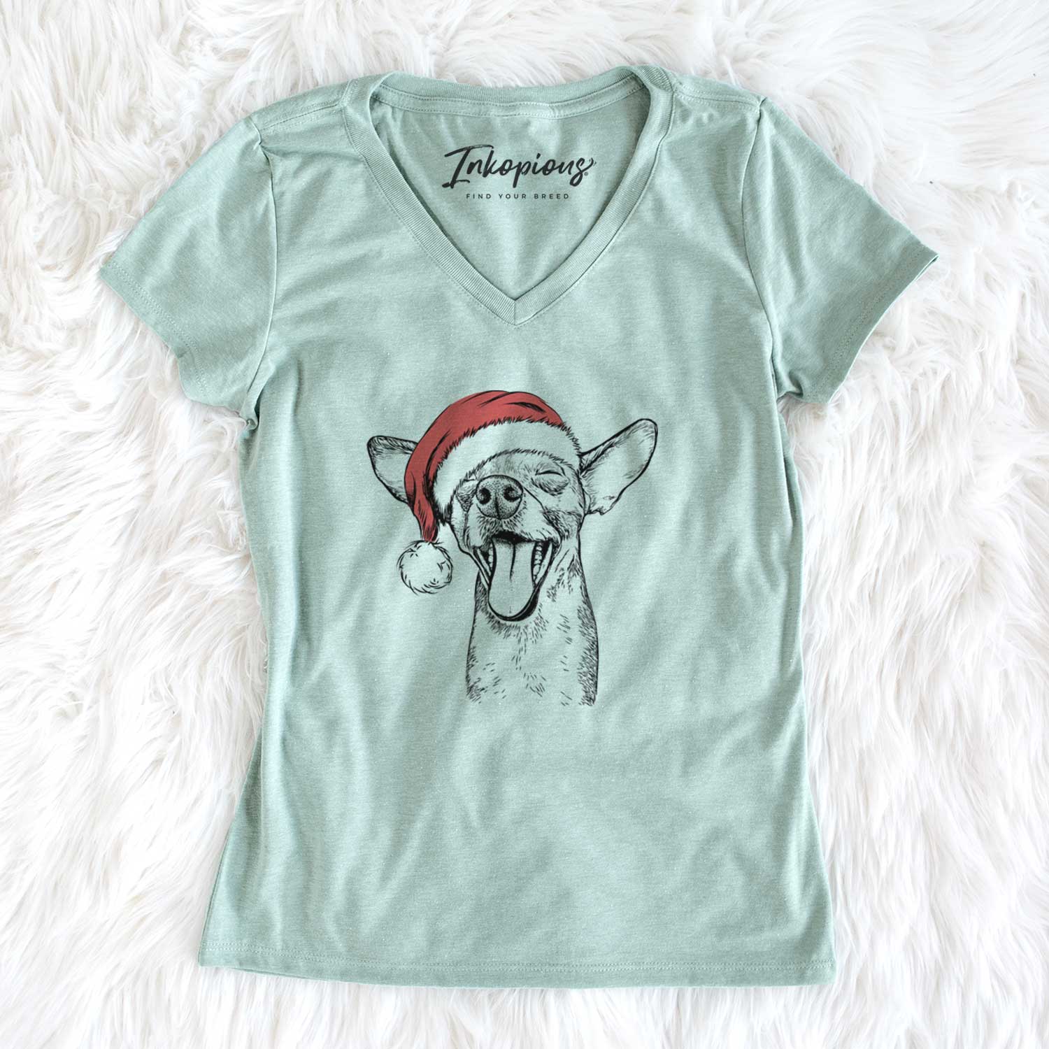 Santa SweetBailey the Chihuahua Mix - Women's V-neck Shirt