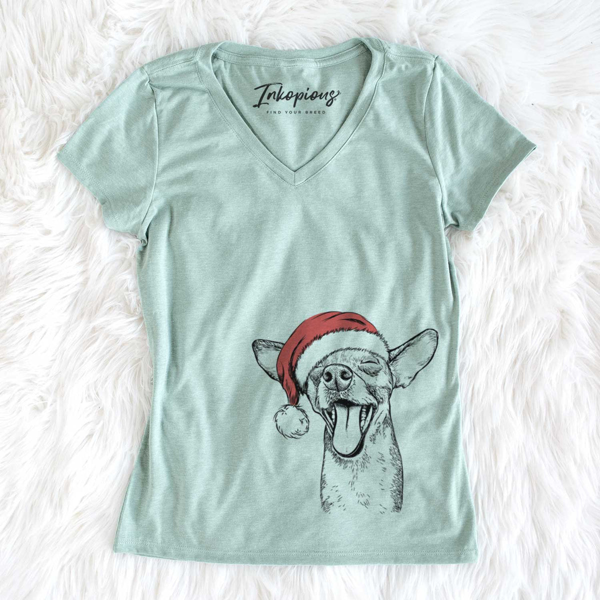 Santa SweetBailey the Chihuahua Mix - Women&#39;s V-neck Shirt