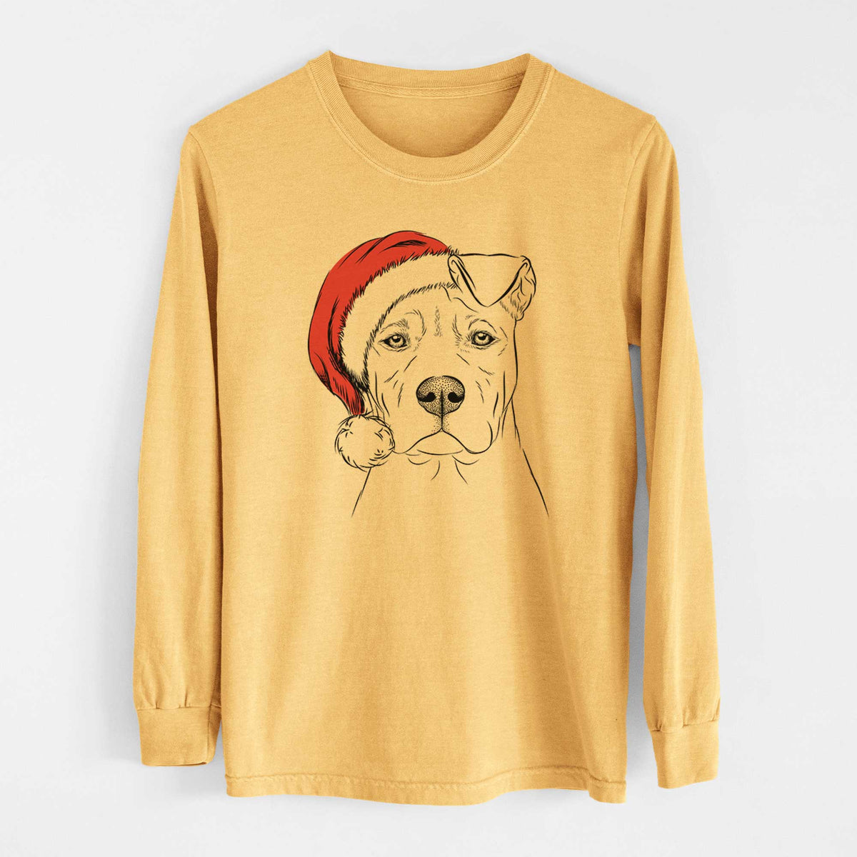 Santa Sweet Finn the Mixed Breed - Heavyweight 100% Cotton Long Sleeve