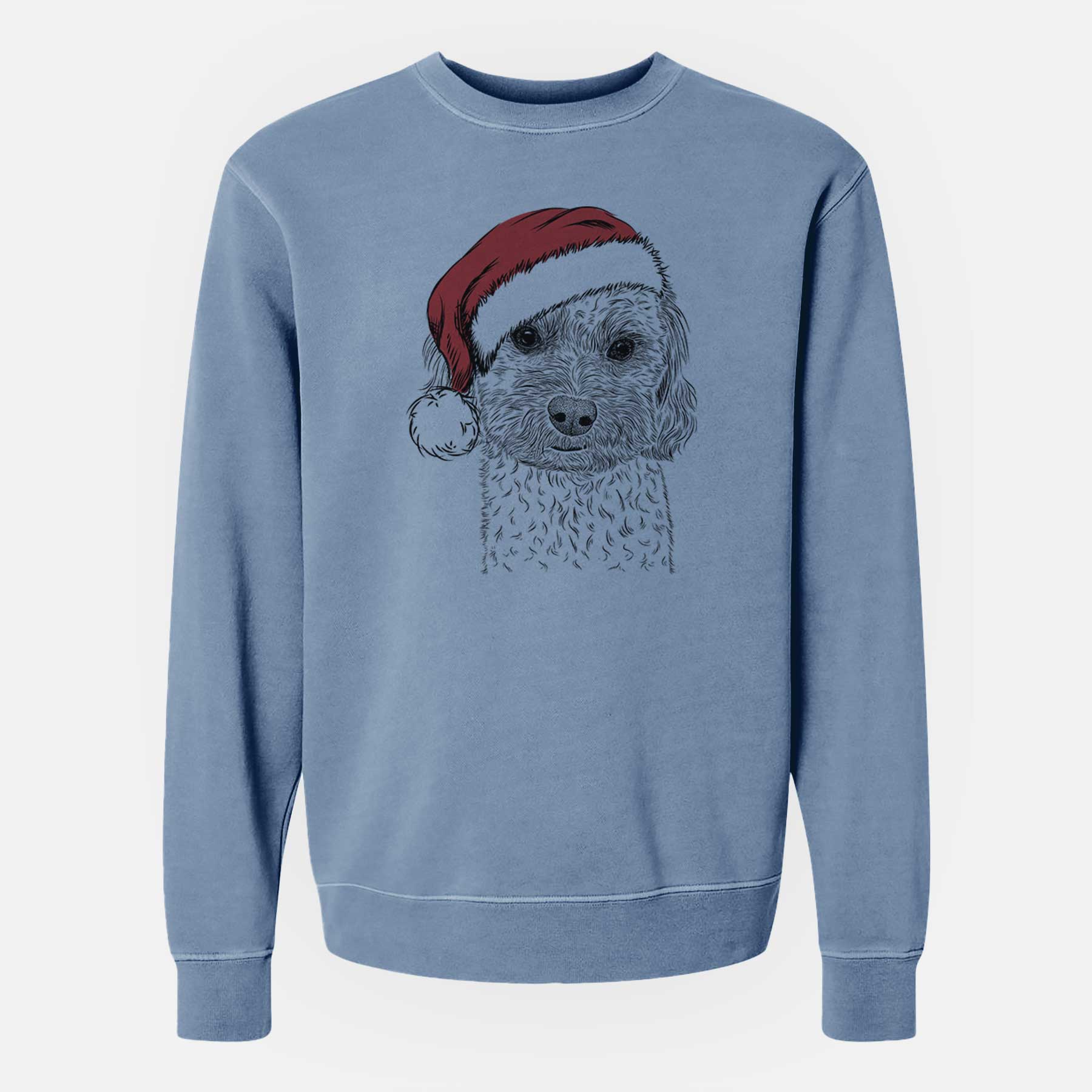 Santa Sweet George the Mixed Breed - Unisex Pigment Dyed Crew Sweatshirt