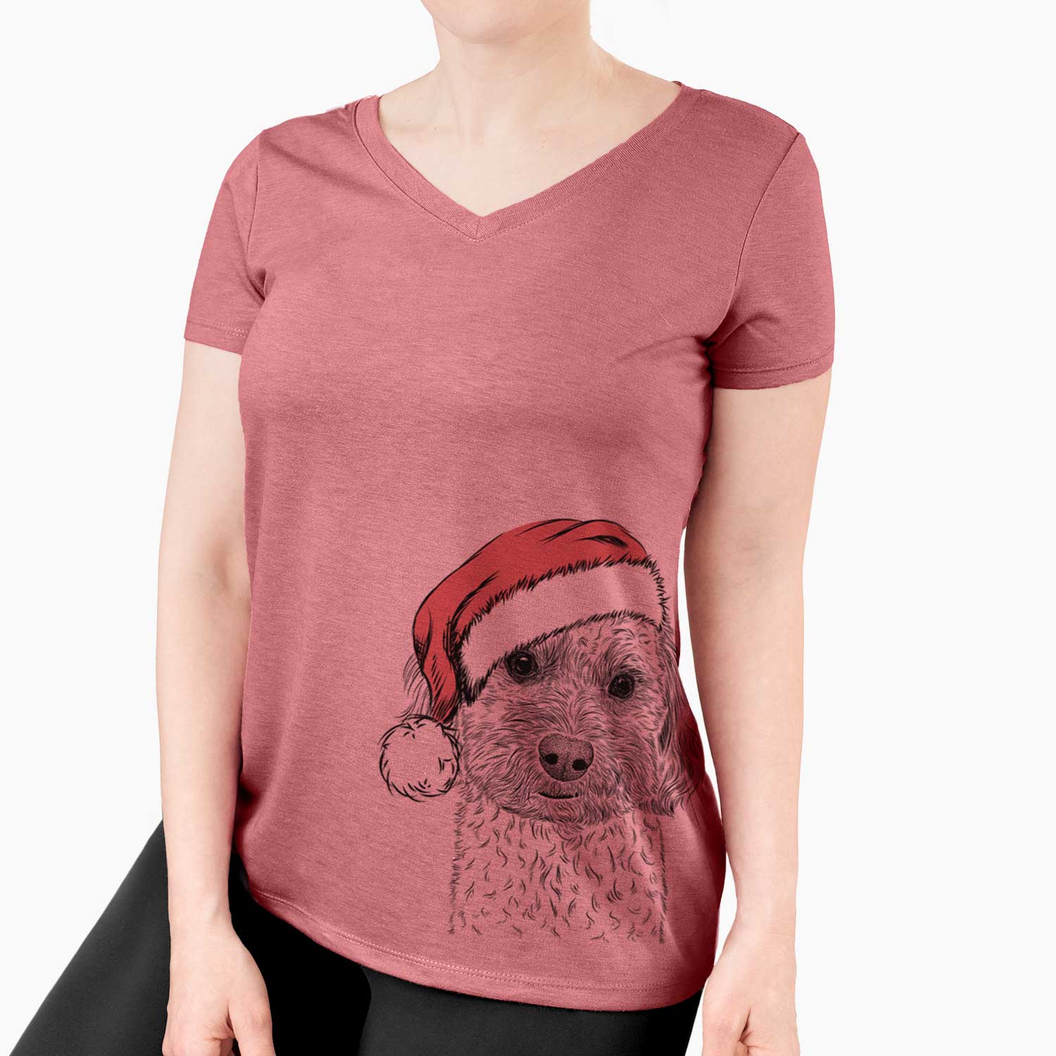 Santa Sweet George the Mixed Breed - Women's V-neck Shirt