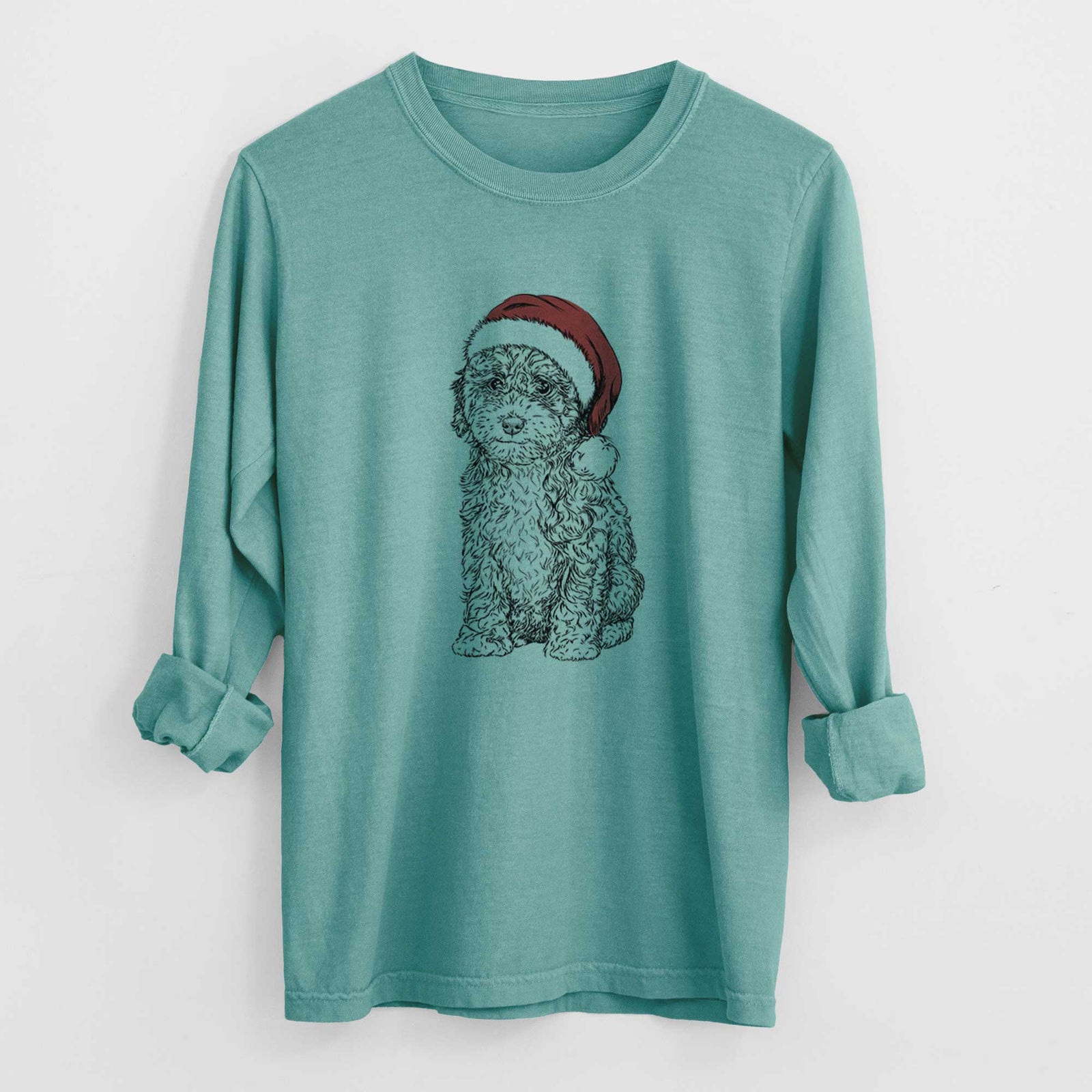 Santa Sweet Tea the Mini Doodle - Heavyweight 100% Cotton Long Sleeve
