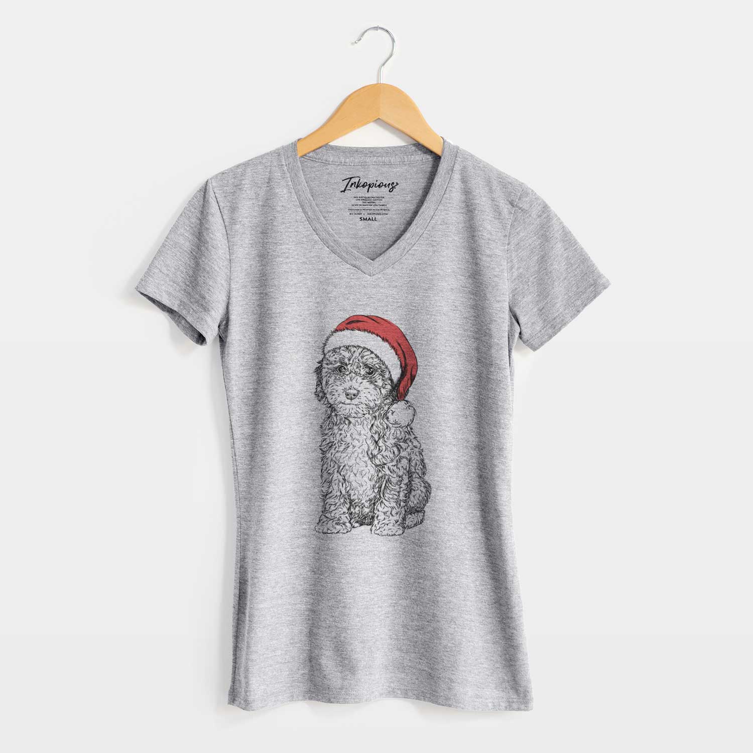 Santa Sweet Tea the Mini Doodle - Women's V-neck Shirt