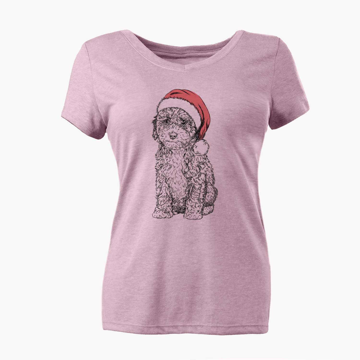 Santa Sweet Tea the Mini Doodle - Women's V-neck Shirt