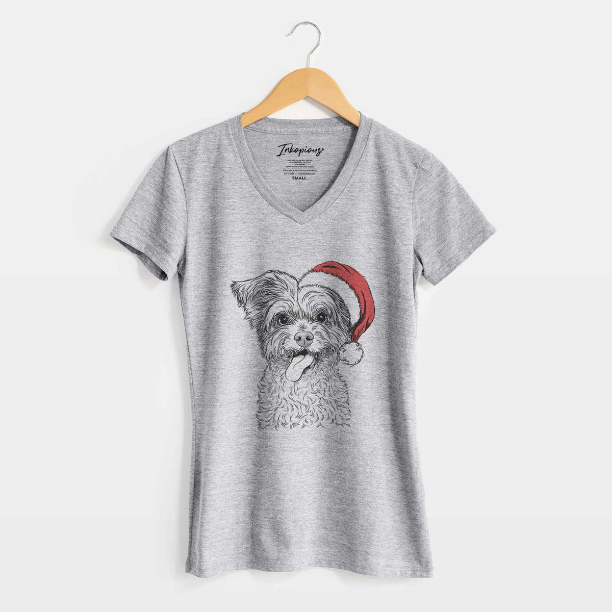 Santa Sweetie the Terrier Mix - Women's V-neck Shirt