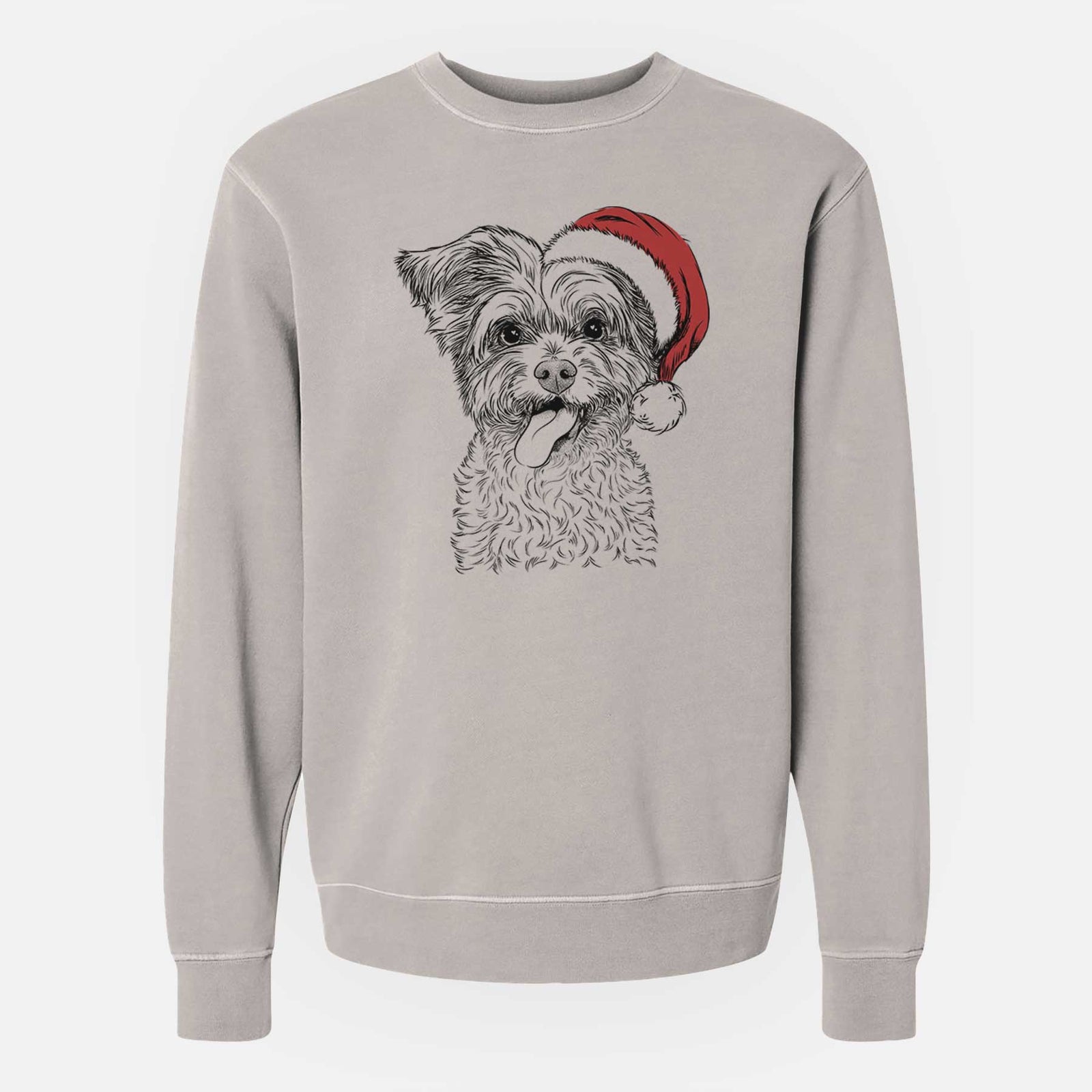Santa Sweetie the Terrier Mix - Unisex Pigment Dyed Crew Sweatshirt