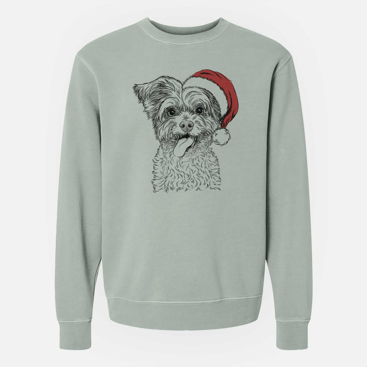 Santa Sweetie the Terrier Mix - Unisex Pigment Dyed Crew Sweatshirt