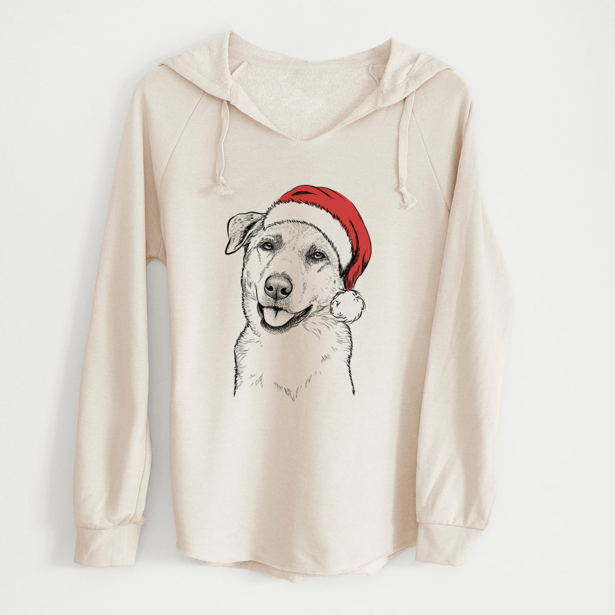 Santa Sydney the Great Pyrenees Australian Shepherd Mix - Cali Wave Hooded Sweatshirt