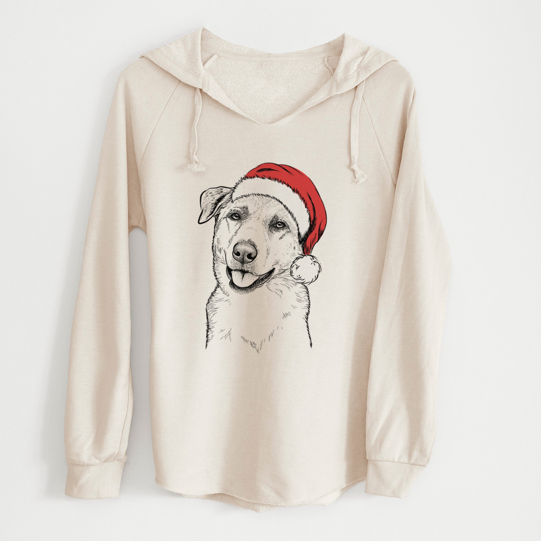 Santa Sydney the Great Pyrenees Australian Shepherd Mix - Cali Wave Hooded Sweatshirt