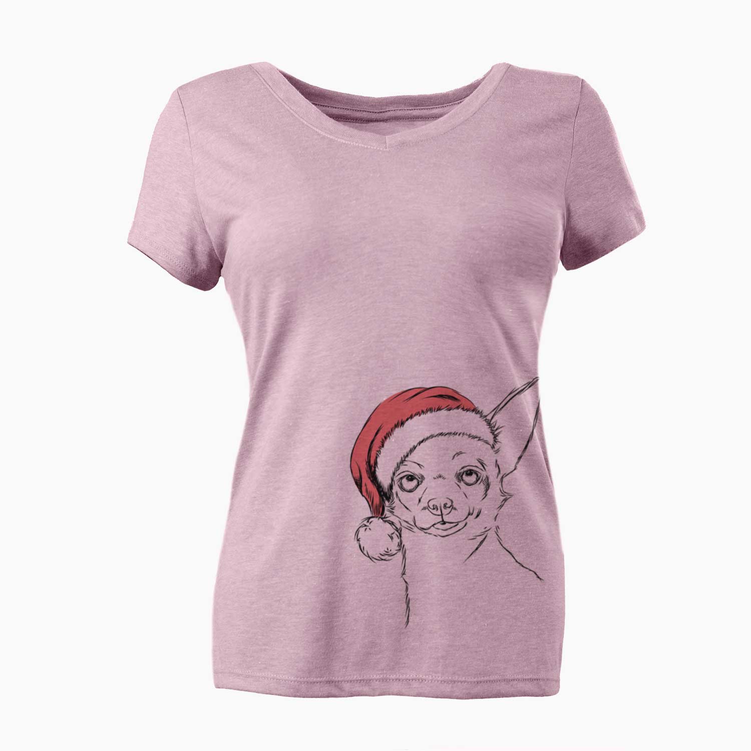 Santa Tabitha the Chihuahua - Women's V-neck Shirt